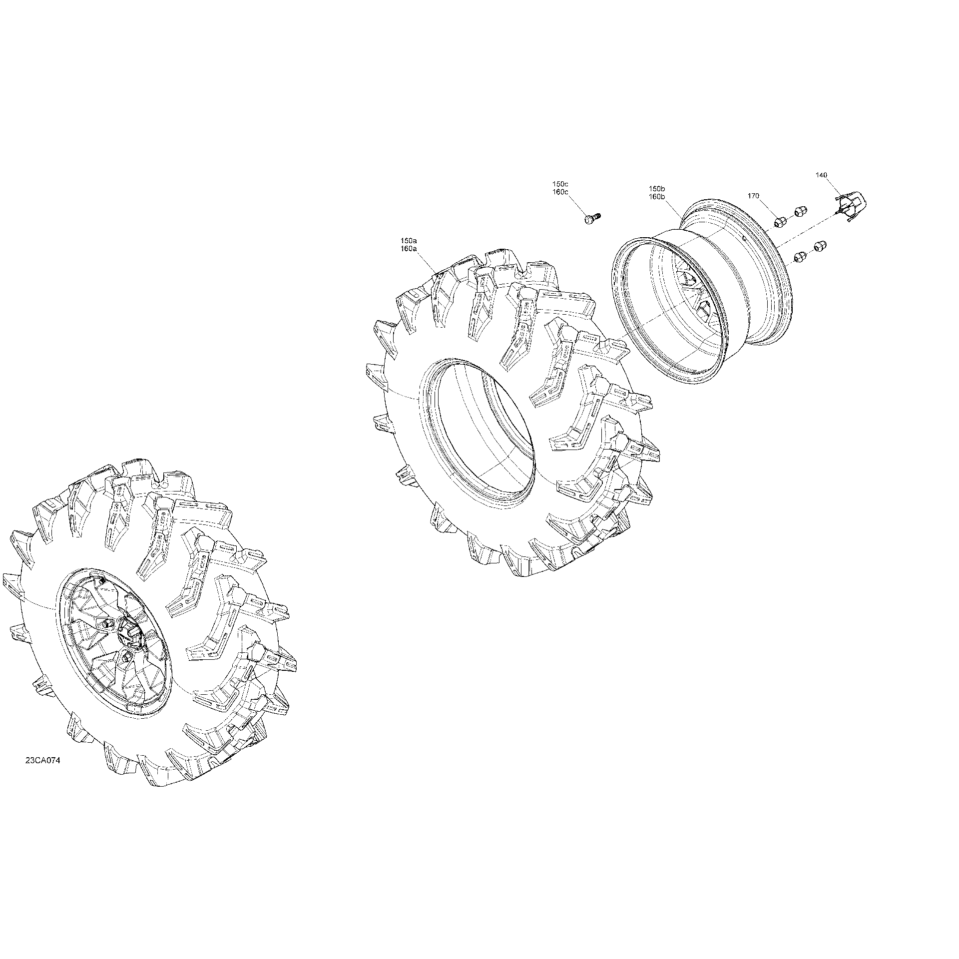An Image of a Genuine Can-Am Parts Schematic Diagram showing the schematic - DRIVE - REAR WHEELS