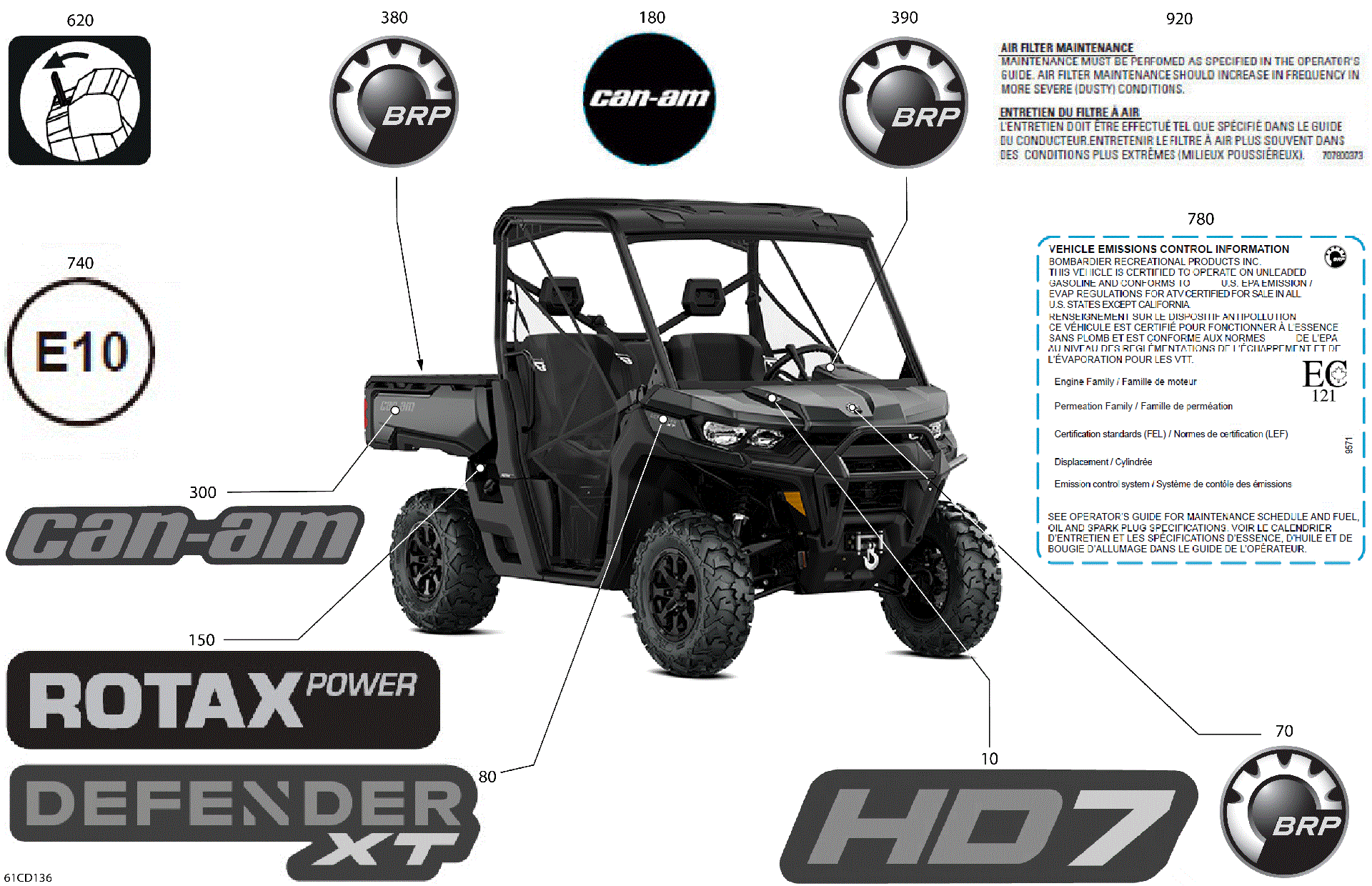 An Image of a Genuine Can-Am Parts Schematic Diagram showing the schematic - BODY - DECALS