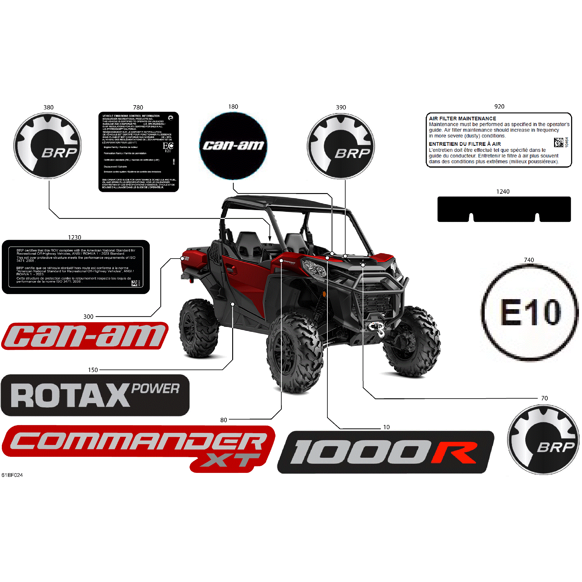 An Image of a Genuine Can-Am Parts Schematic Diagram showing the schematic - BODY - DECALS