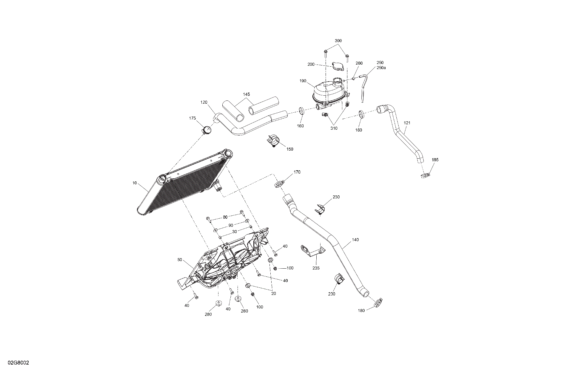 An Image of a Genuine Can-Am Parts Schematic Diagram showing the schematic - ENGINE - COOLING