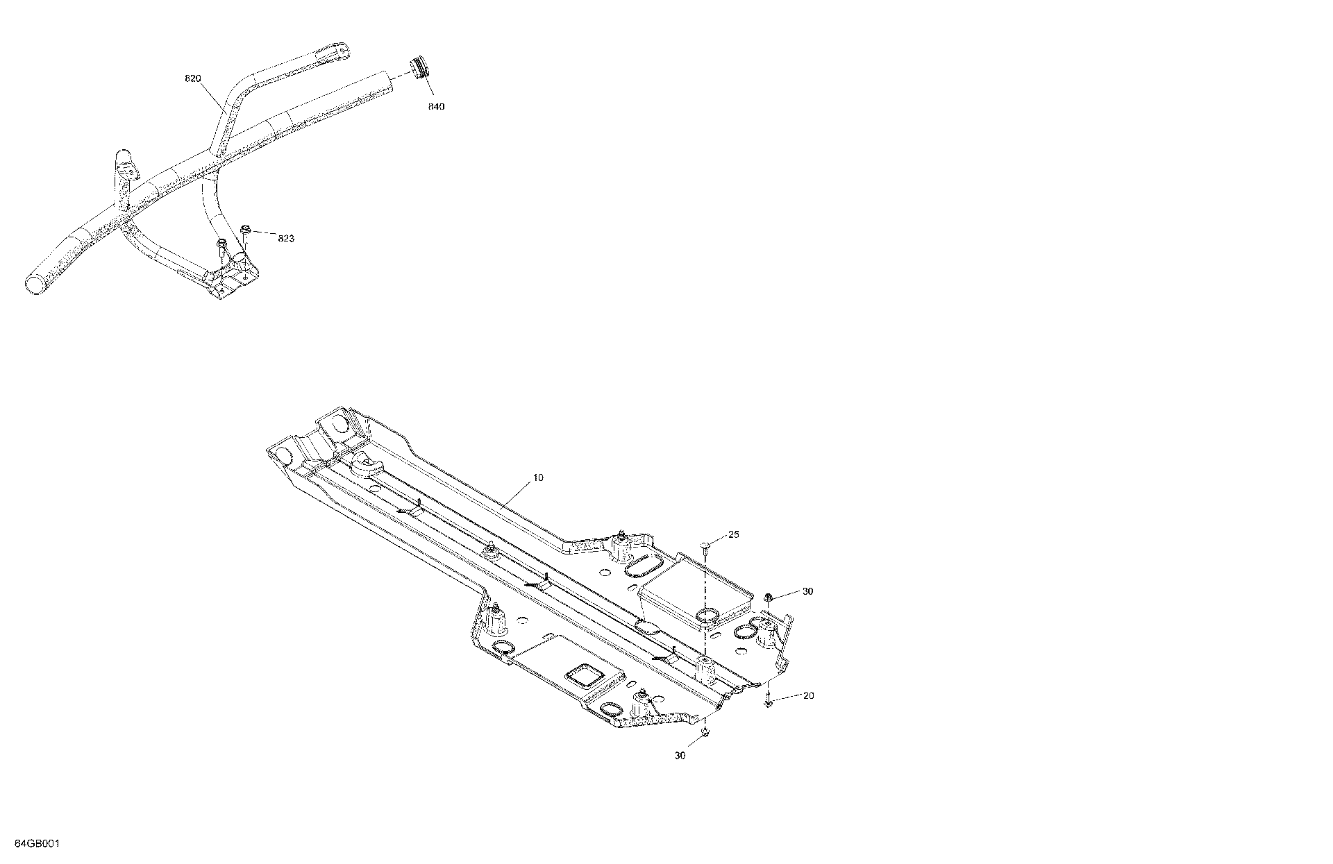 An Image of a Genuine Can-Am Parts Schematic Diagram showing the schematic - BODY - SKID PLATE AND BUMPER