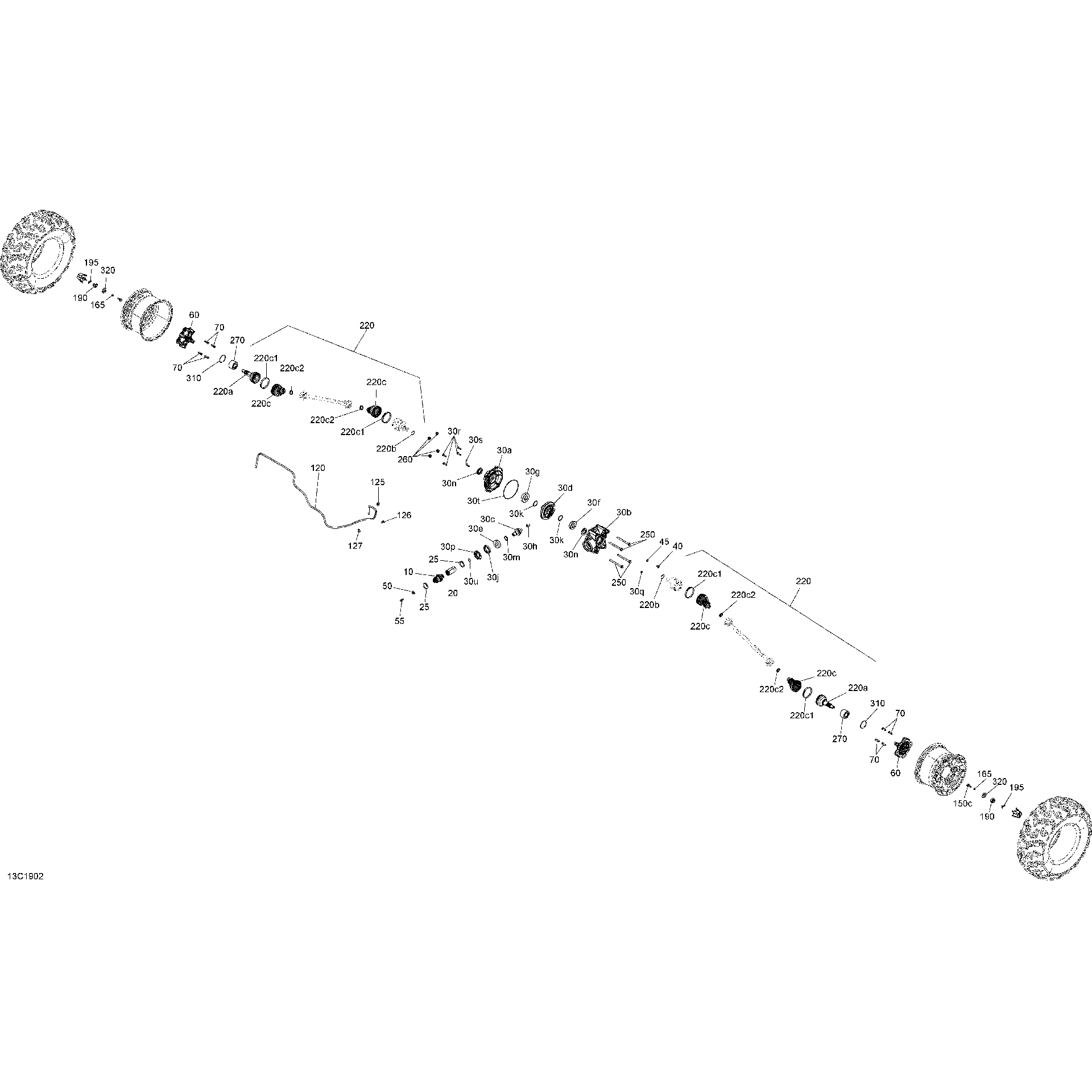 An Image of a Genuine Can-Am Parts Schematic Diagram showing the schematic - REAR DRIVE - HD5