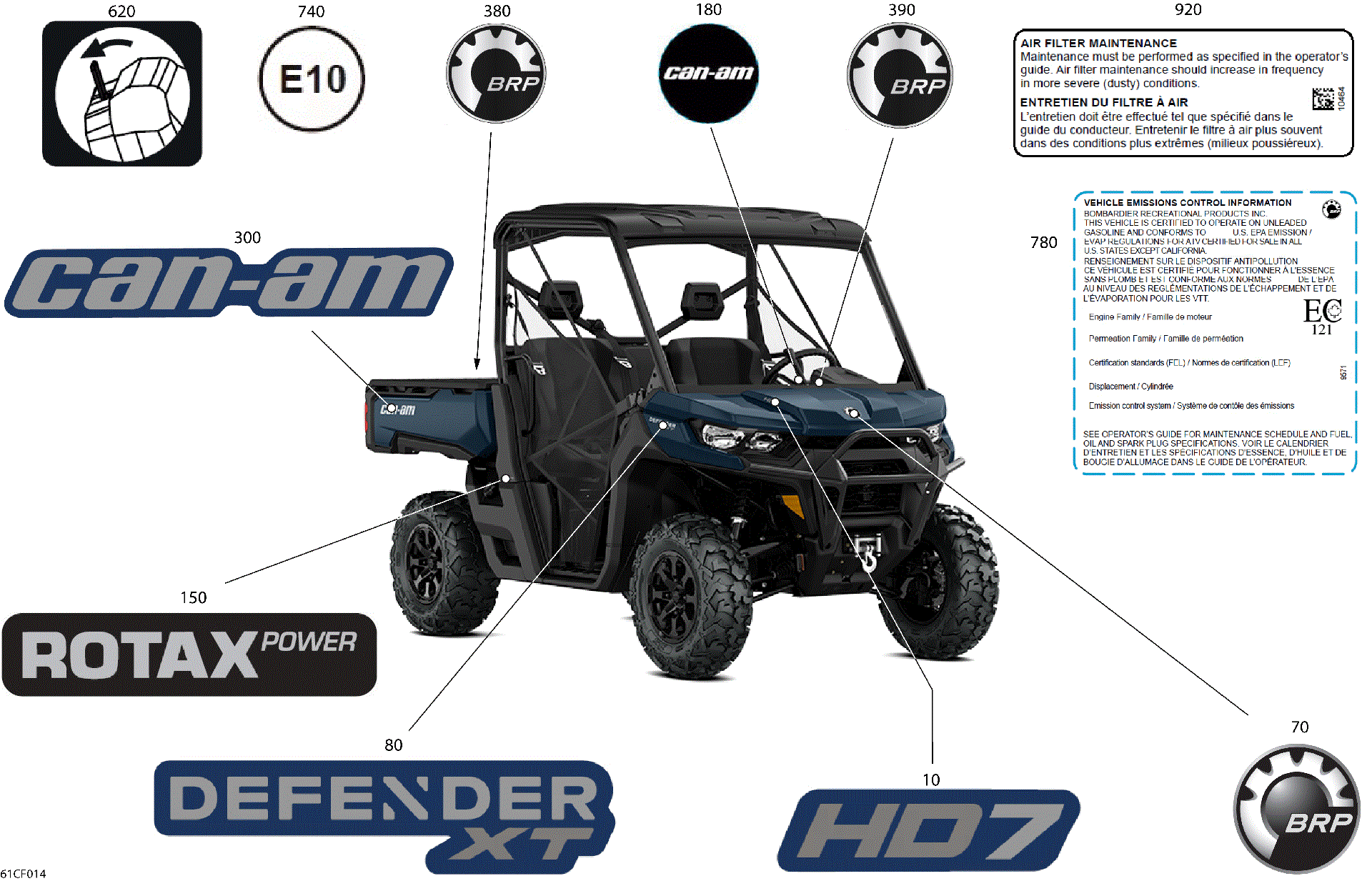 An Image of a Genuine Can-Am Parts Schematic Diagram showing the schematic - BODY - DECALS