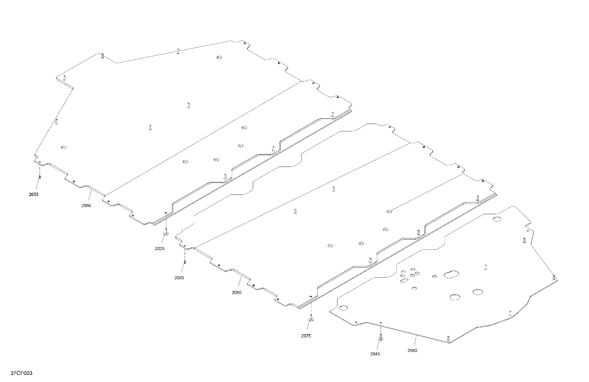 An Image of a Genuine Can-Am Parts Schematic Diagram showing the schematic - BODY - SKID PLATE