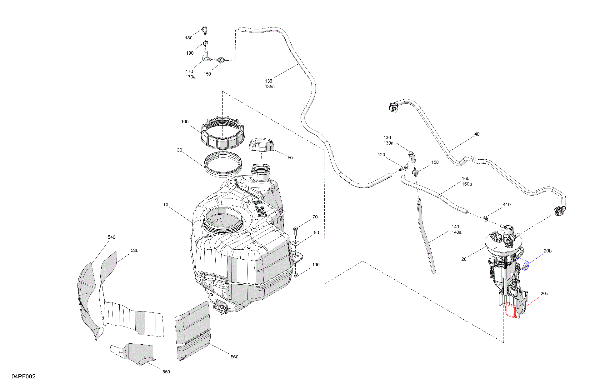 An Image of a Genuine Can-Am Parts Schematic Diagram showing the schematic - ENGINE - FUEL