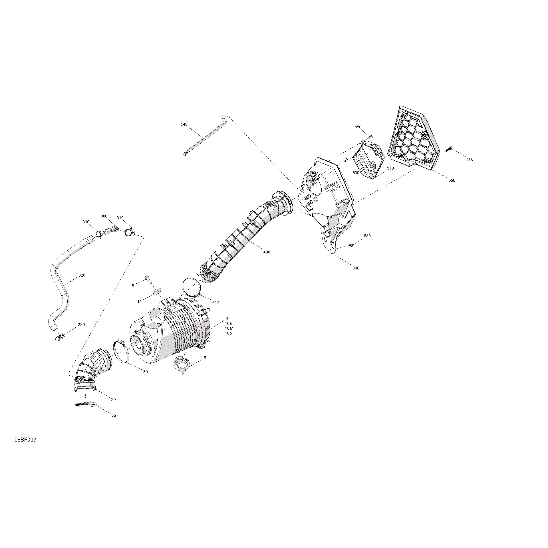 An Image of a Genuine Can-Am Parts Schematic Diagram showing the schematic - ENGINE - AIR INTAKE