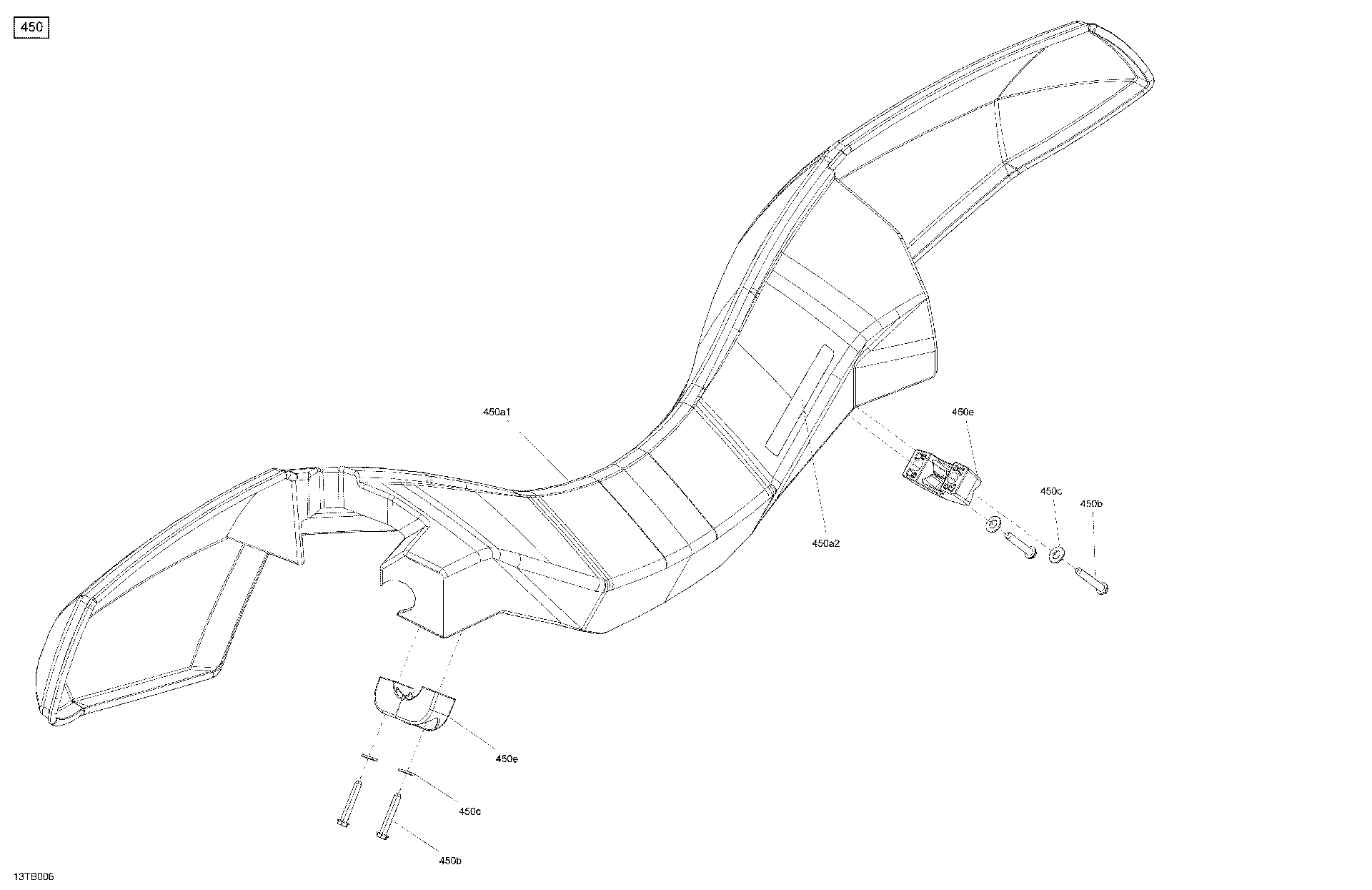 An Image of a Genuine Can-Am Parts Schematic Diagram showing the schematic - MECHANIC - AIR DEFLECTOR