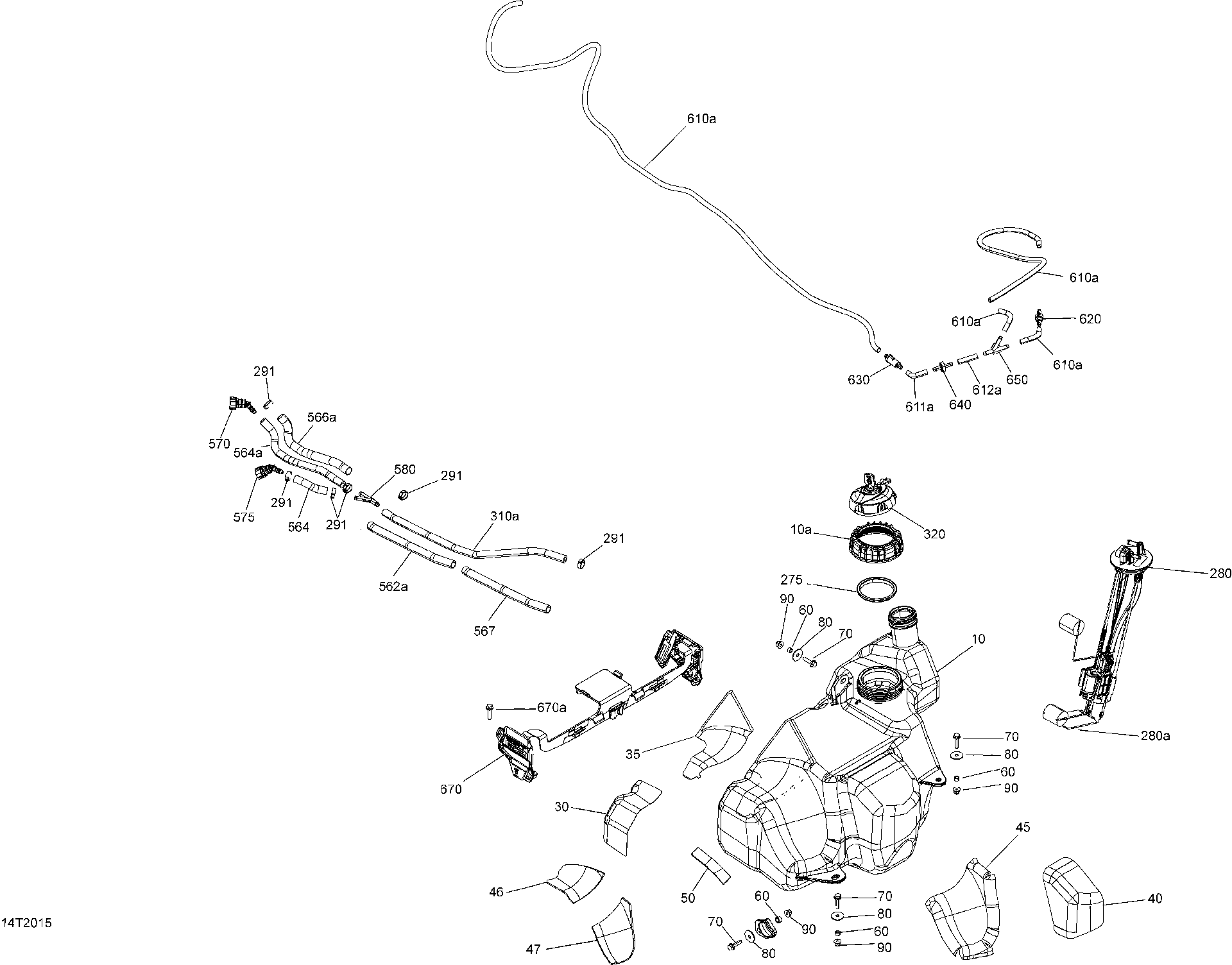 An Image of a Genuine Can-Am Parts Schematic Diagram showing the schematic - FUEL