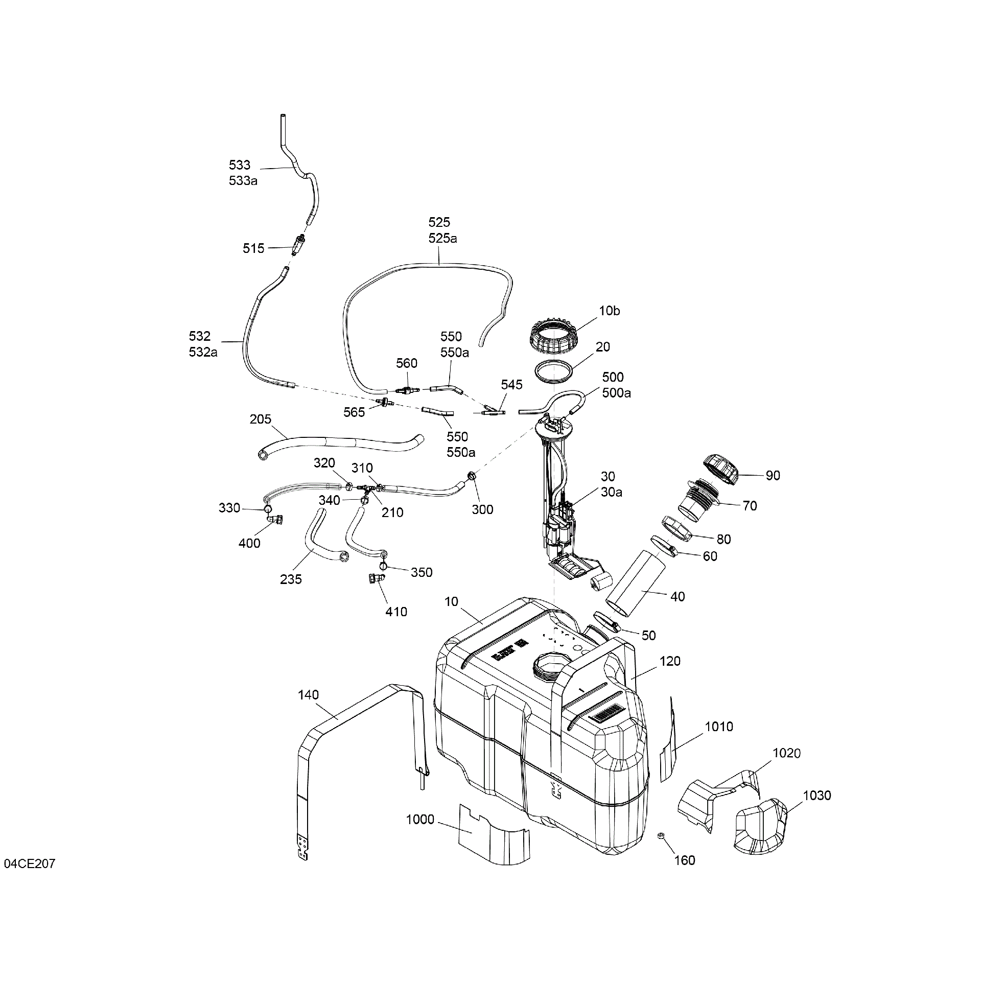 An Image of a Genuine Can-Am Parts Schematic Diagram showing the schematic - ENGINE - FUEL