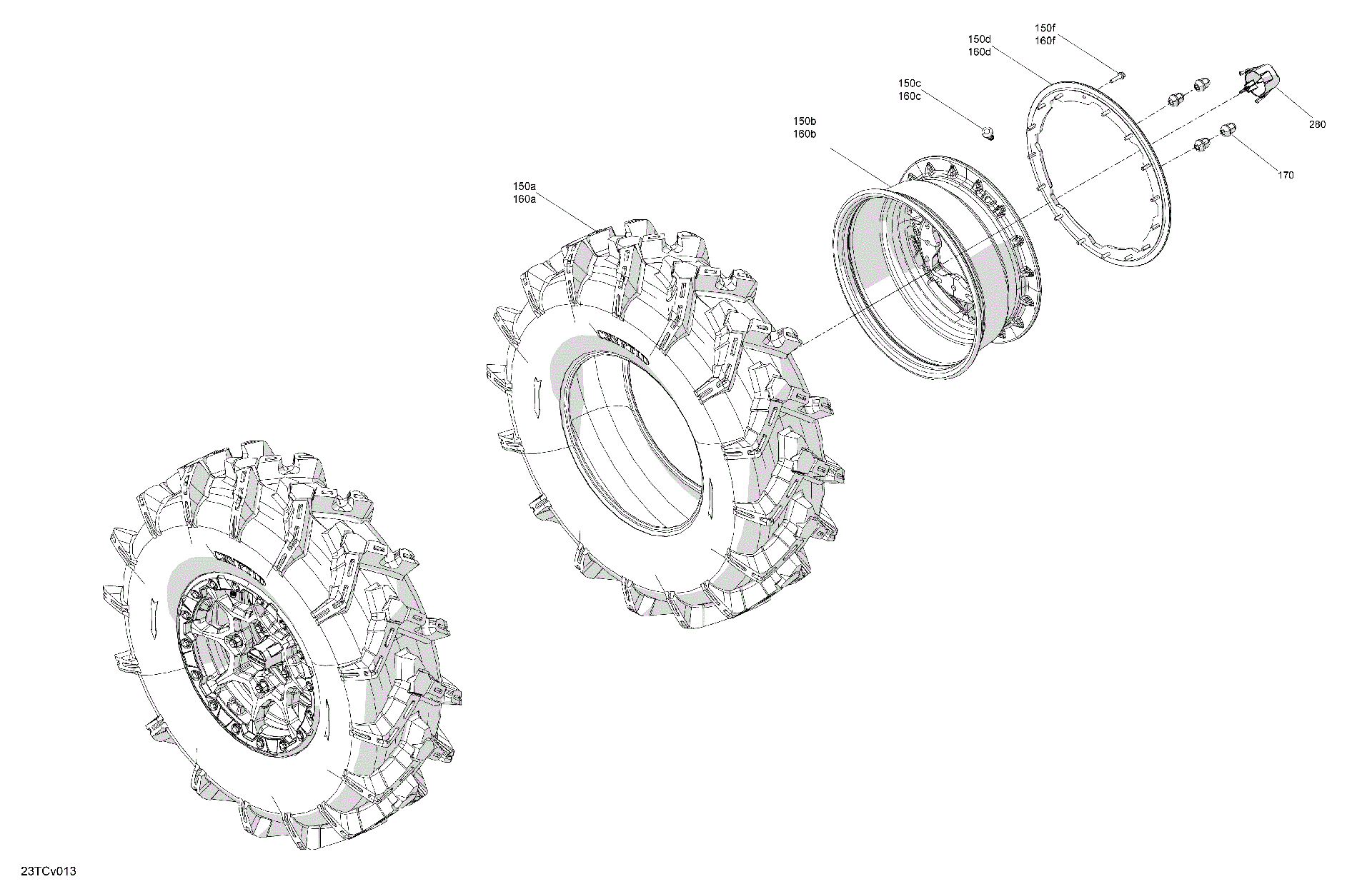 An Image of a Genuine Can-Am Parts Schematic Diagram showing the schematic - DRIVE - REAR WHEELS