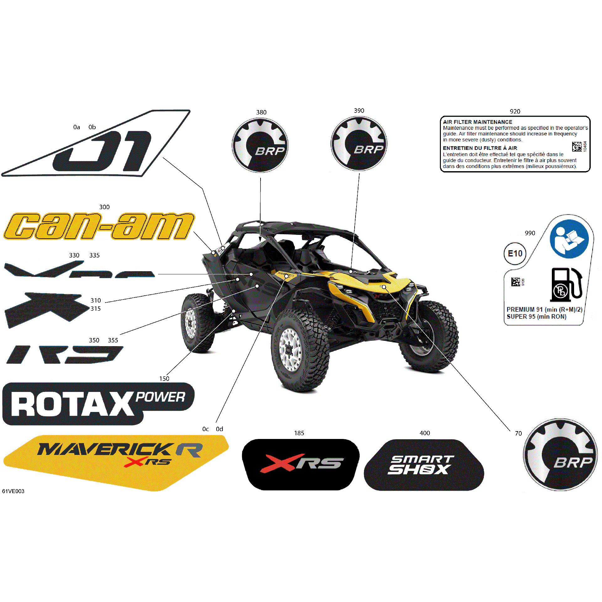 An Image of a Genuine Can-Am Parts Schematic Diagram showing the schematic - BODY - DECALS