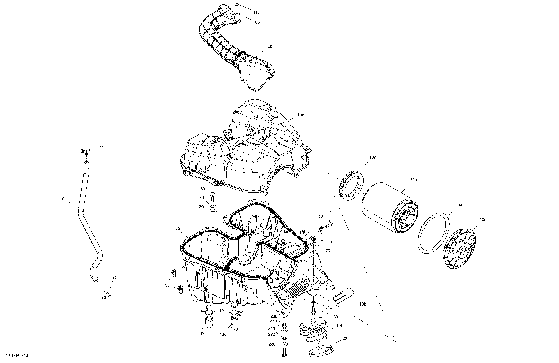 An Image of a Genuine Can-Am Parts Schematic Diagram showing the schematic - ENGINE - AIR INTAKE