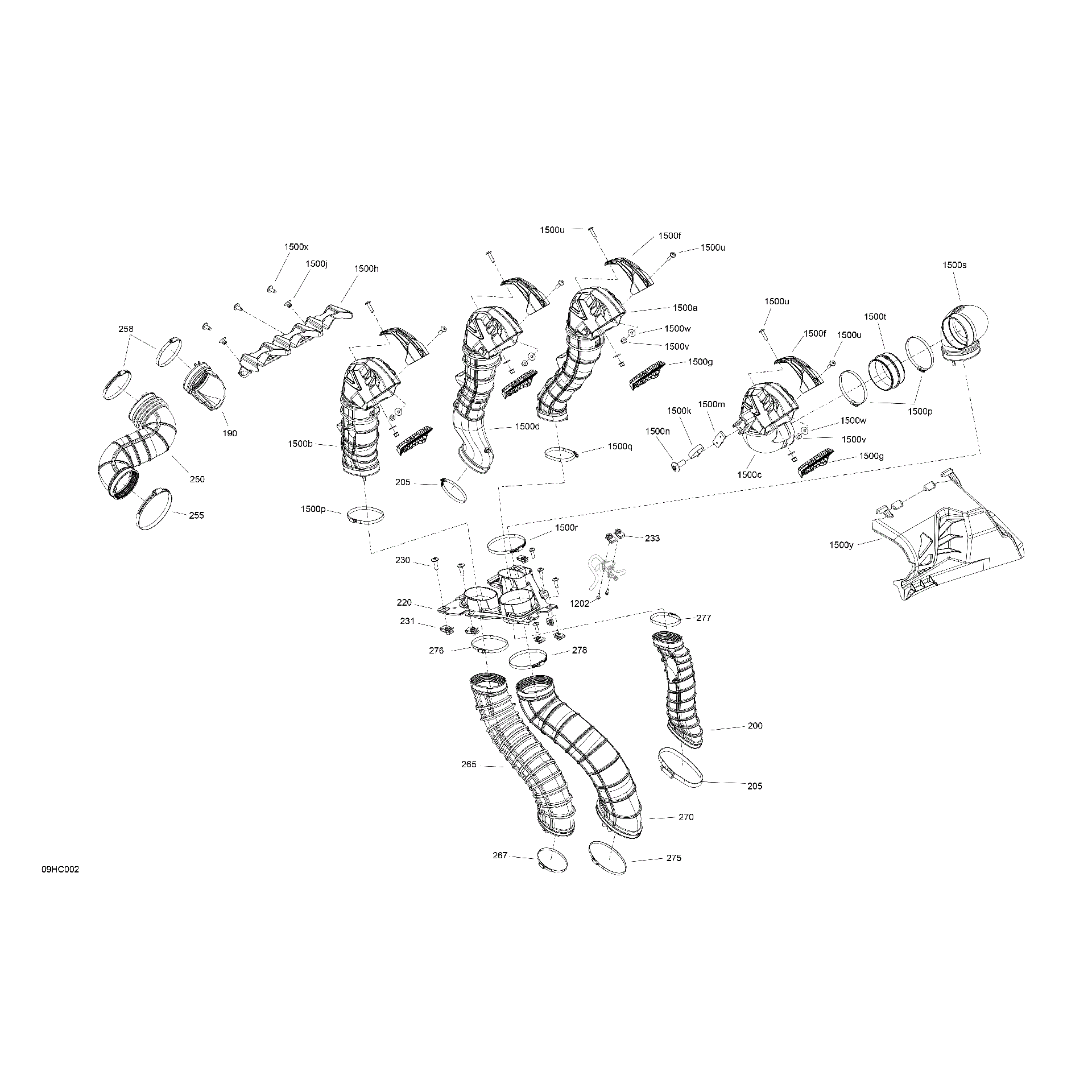 An Image of a Genuine Can-Am Parts Schematic Diagram showing the schematic - ENGINE - AIR DUCT