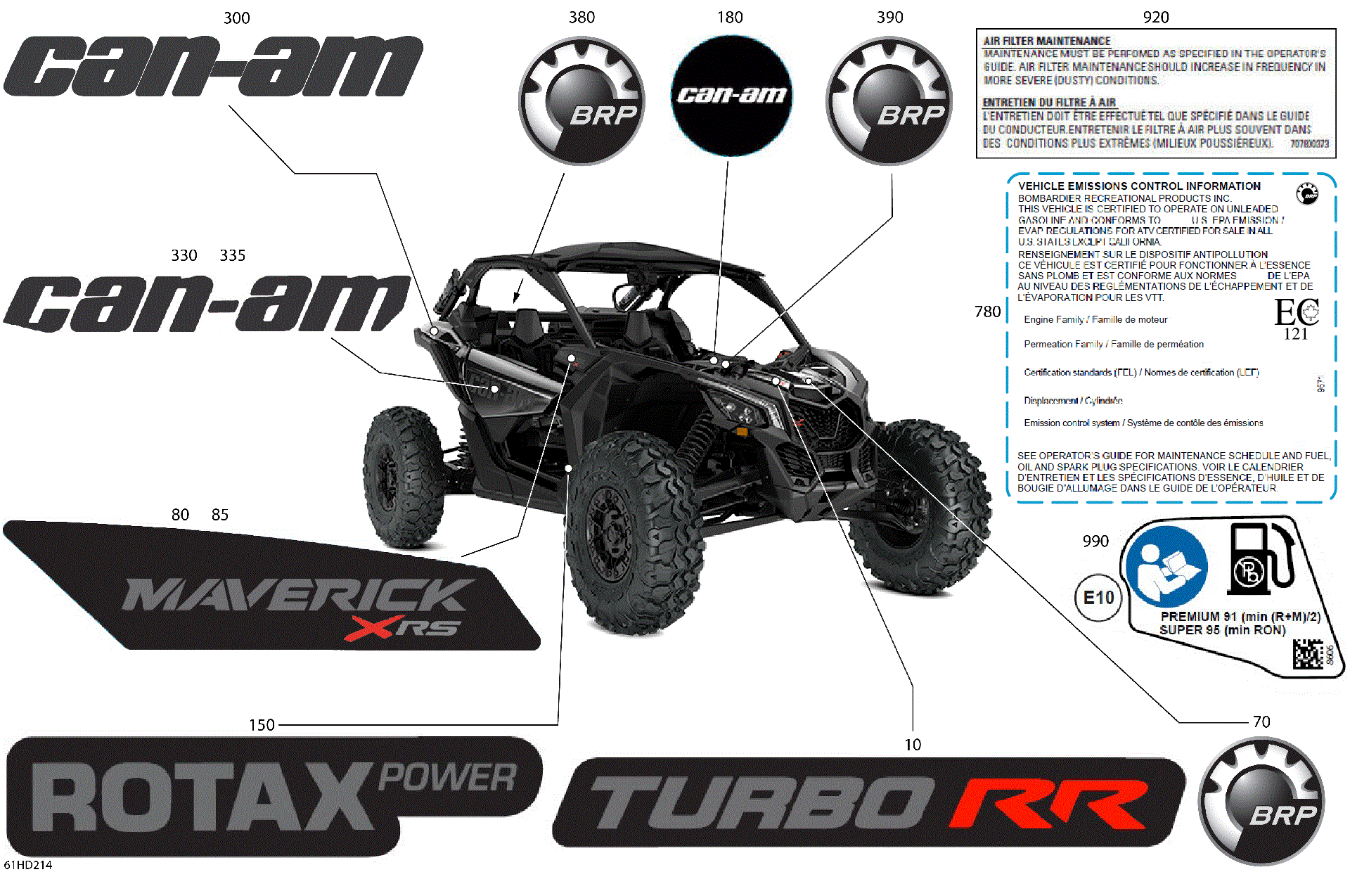 An Image of a Genuine Can-Am Parts Schematic Diagram showing the schematic - BODY - DECALS