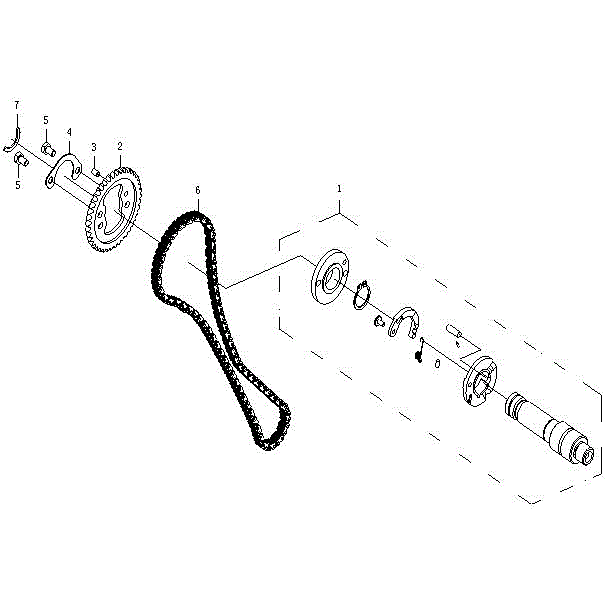 An Image of a genuine CFMOTO Parts Schematic Diagram showing the group - CAMSHAFT ASSY. - 2016 CFMOTO CFORCE 500 SWB