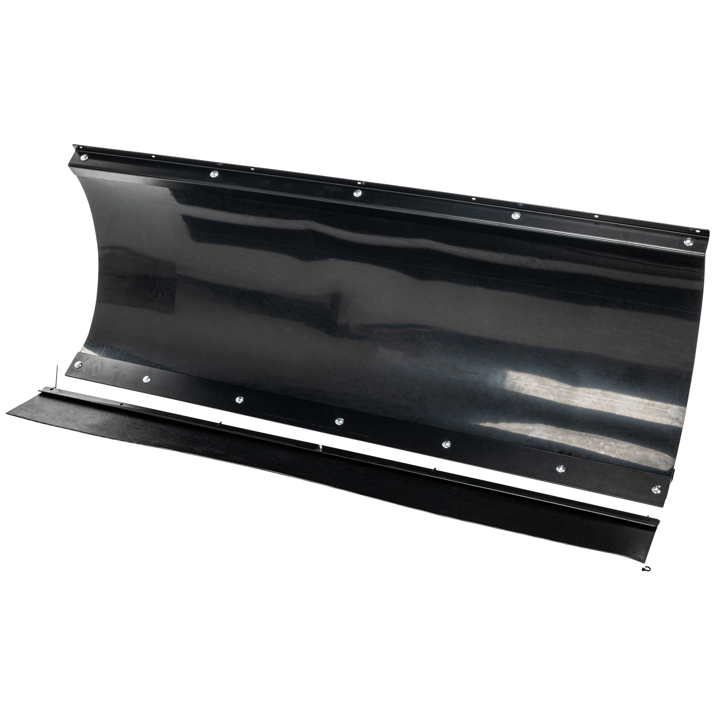 The 60 Poly Blade by Open Trail features a smooth, curved poly surface, a durable rubber edge for efficient snow removal, and multiple top bolts for easy installation and reliable performance.