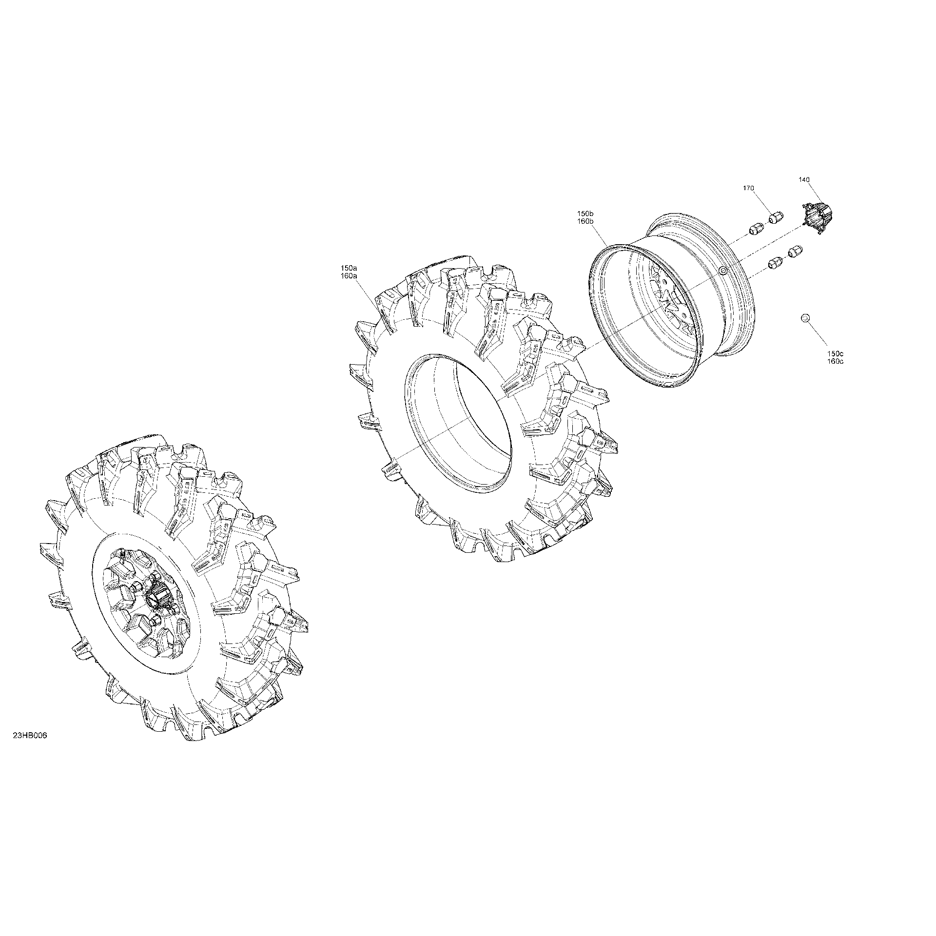 An Image of a Genuine Can-Am Parts Schematic Diagram showing the schematic - DRIVE - REAR WHEELS - WIDTH 64 INCH