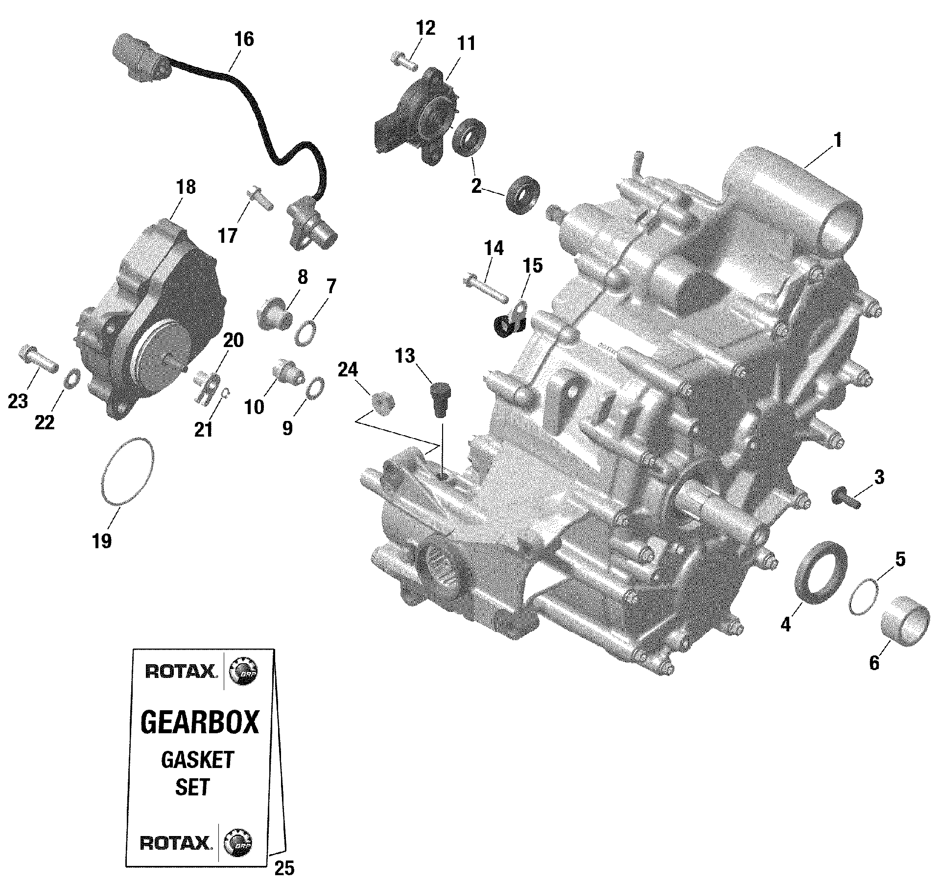 An Image of a Genuine Can-Am Parts Schematic Diagram showing the schematic - GEAR BOX AND COMPONENTS 420686214