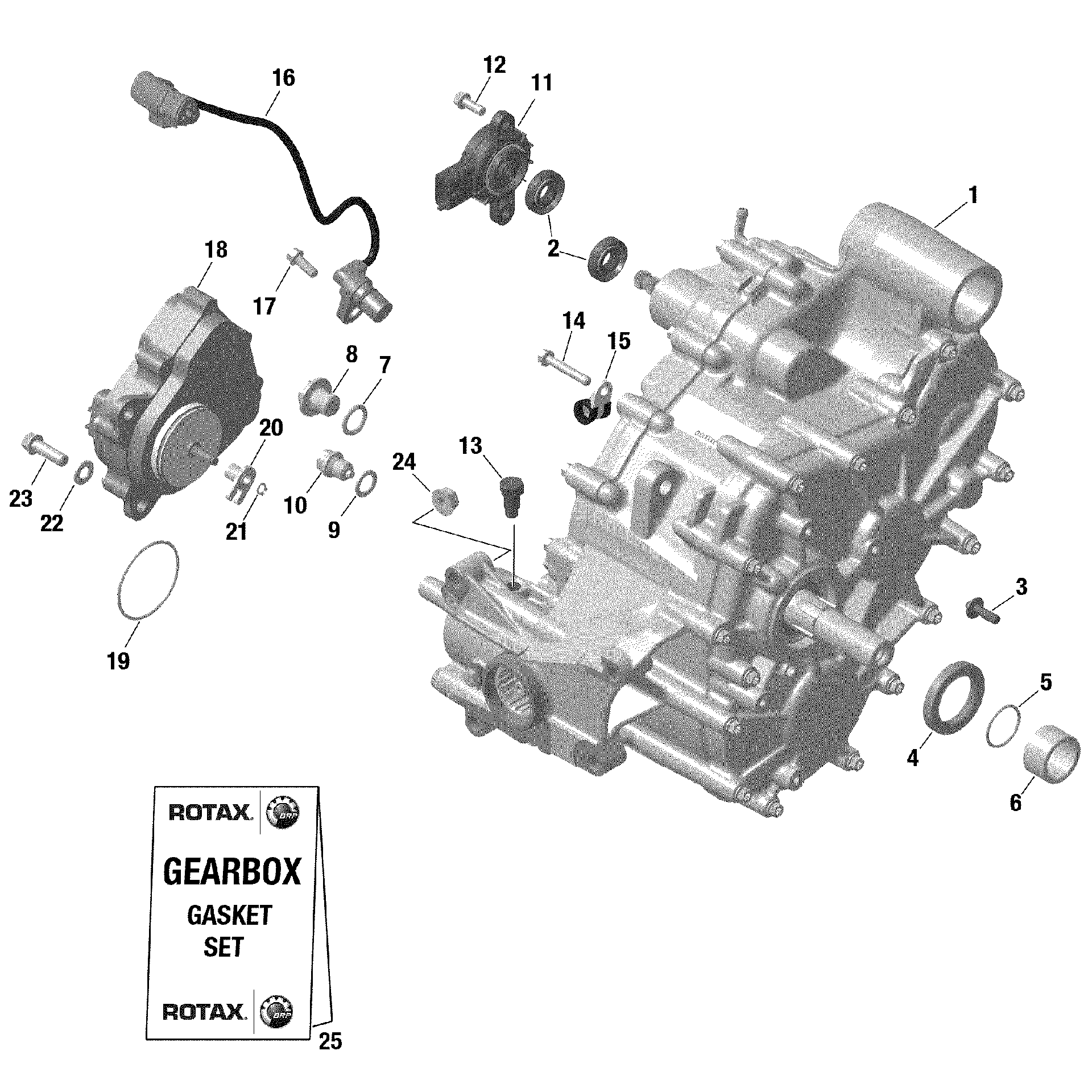 An Image of a Genuine Can-Am Parts Schematic Diagram showing the schematic - GEAR BOX AND COMPONENTS 420686563