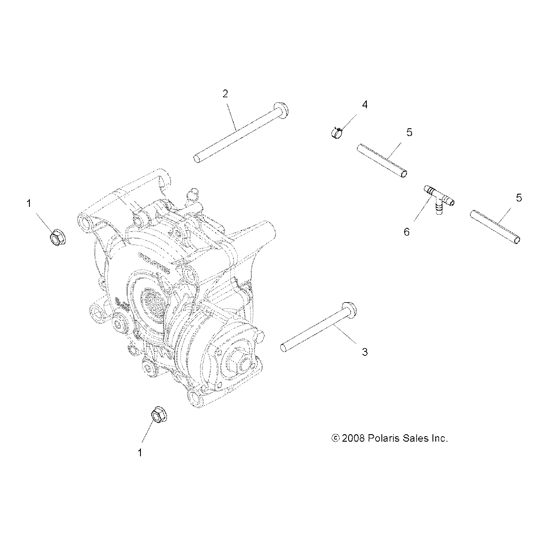 An Image of a Genuine Polaris Parts Schematic Diagram showing the schematic - DRIVE TRAIN: GEARCASE MOUNTING REAR - 2019 POLARIS SPORTSMAN XP 1000 HIGH LIFTER