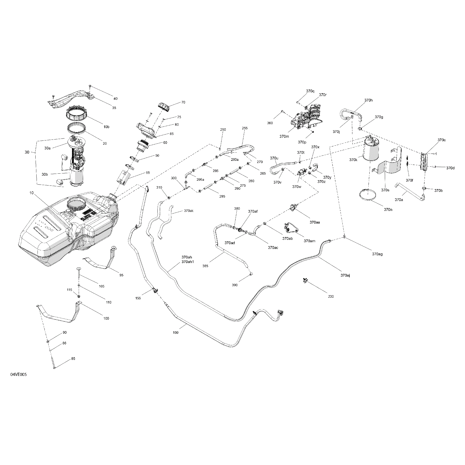 An Image of a Genuine Can-Am Parts Schematic Diagram showing the schematic - ENGINE - FUEL