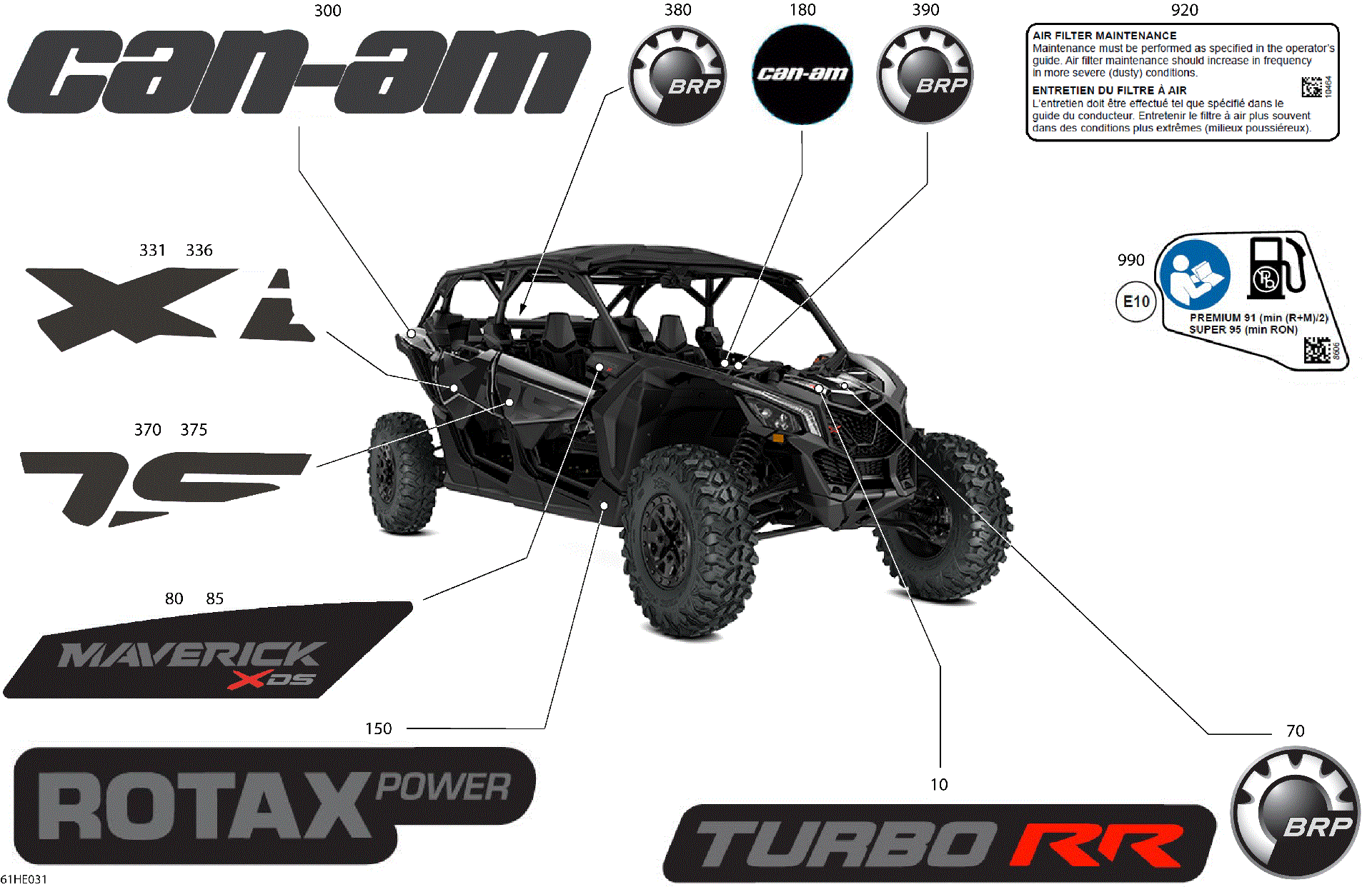 An Image of a Genuine Can-Am Parts Schematic Diagram showing the schematic - BODY - DECALS