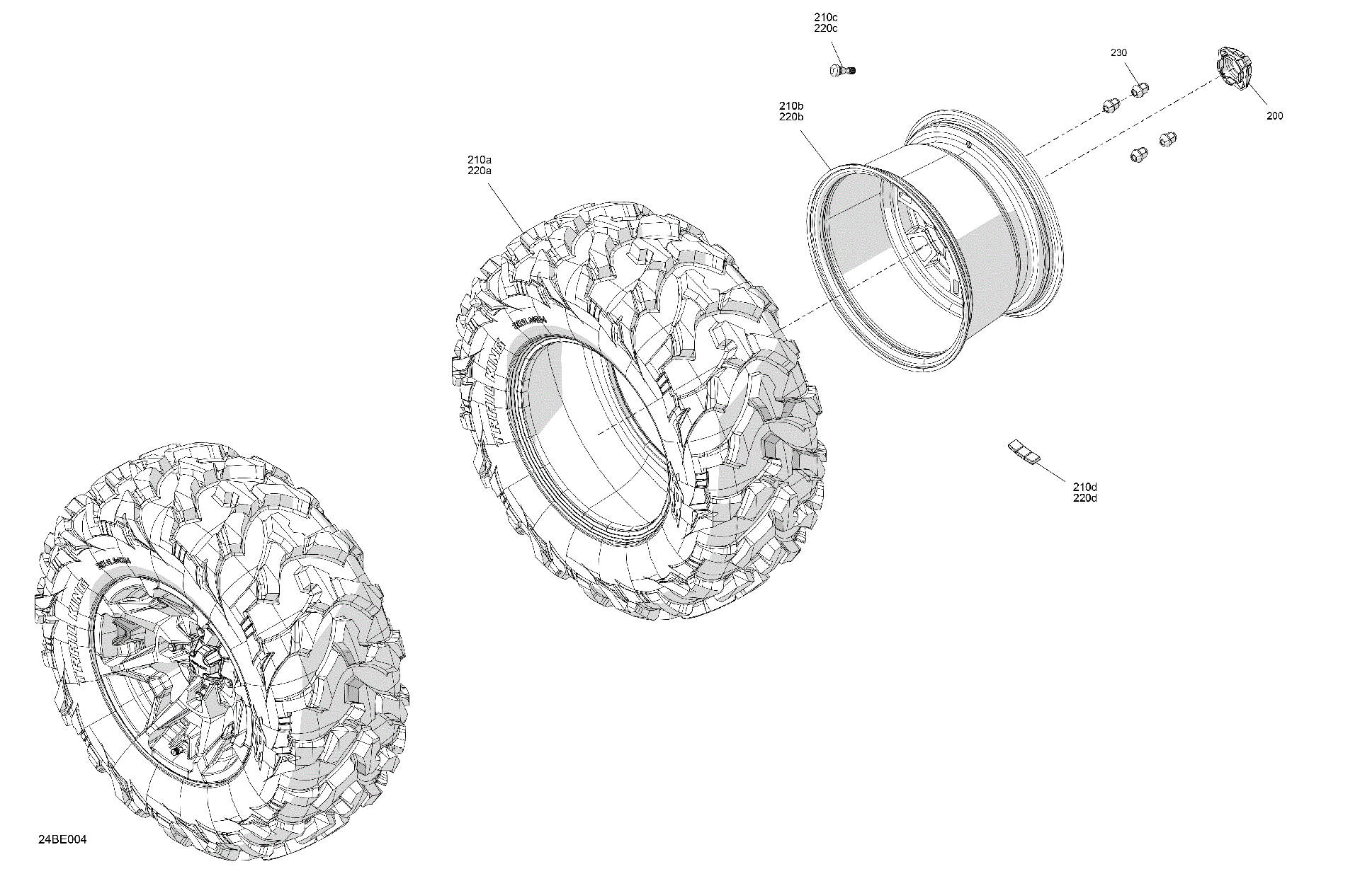 An Image of a Genuine Can-Am Parts Schematic Diagram showing the schematic - DRIVE - FRONT WHEELS