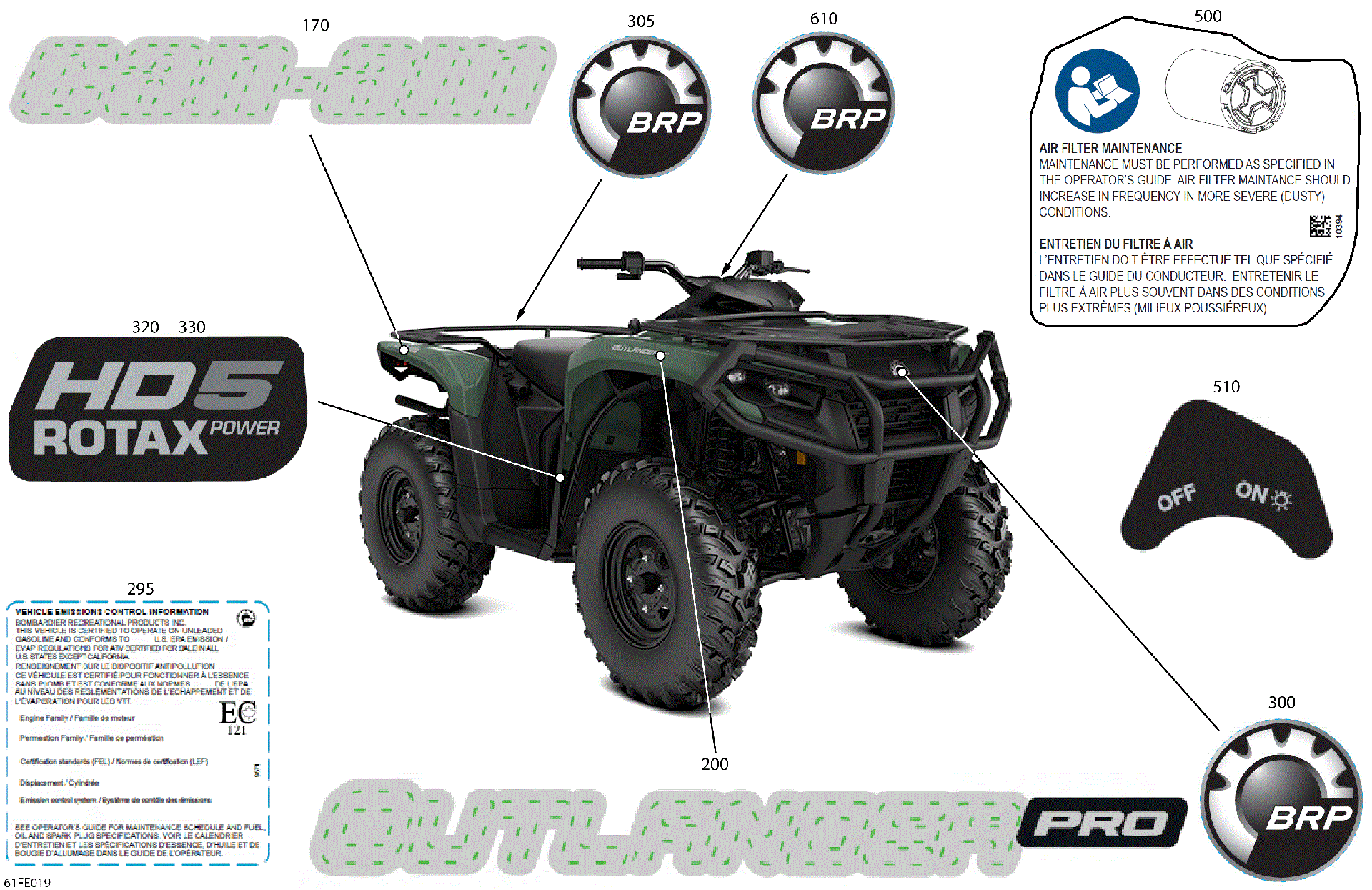 An Image of a Genuine Can-Am Parts Schematic Diagram showing the schematic - BODY - FEATURE DECALS