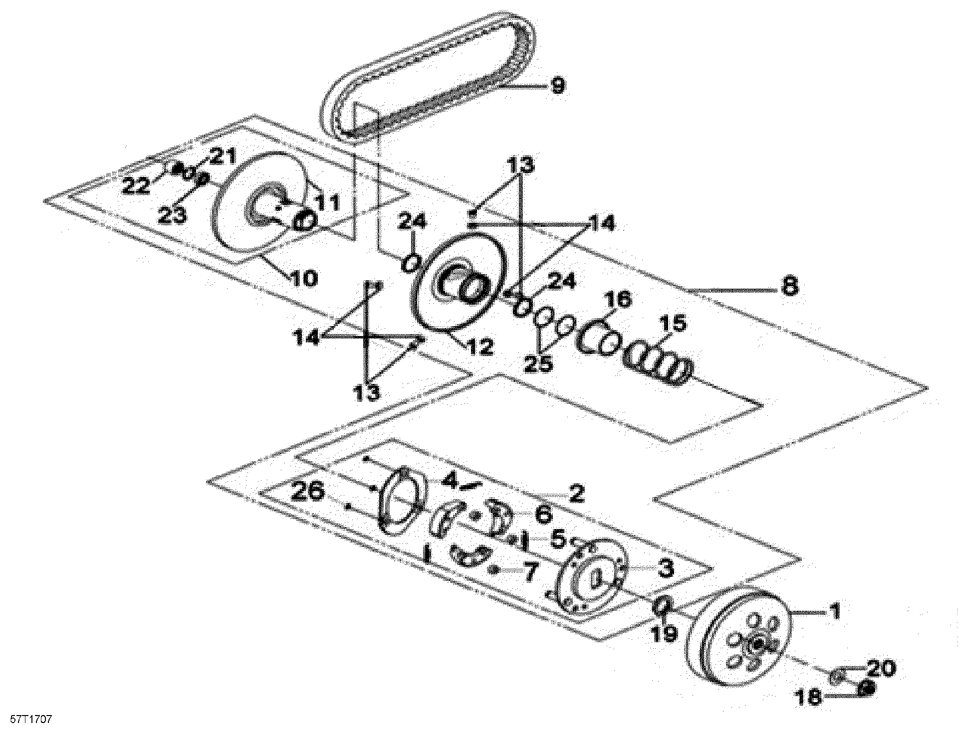 An Image of a Genuine Can-Am Parts Schematic Diagram showing the schematic - DRIVEN PULLEY
