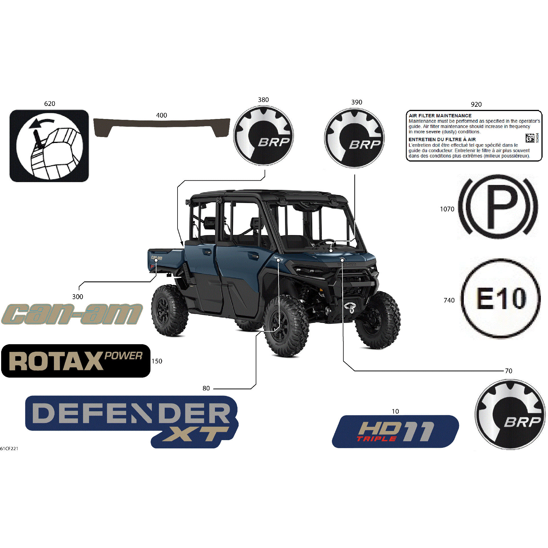 An Image of a Genuine Can-Am Parts Schematic Diagram showing the schematic - BODY - DECALS