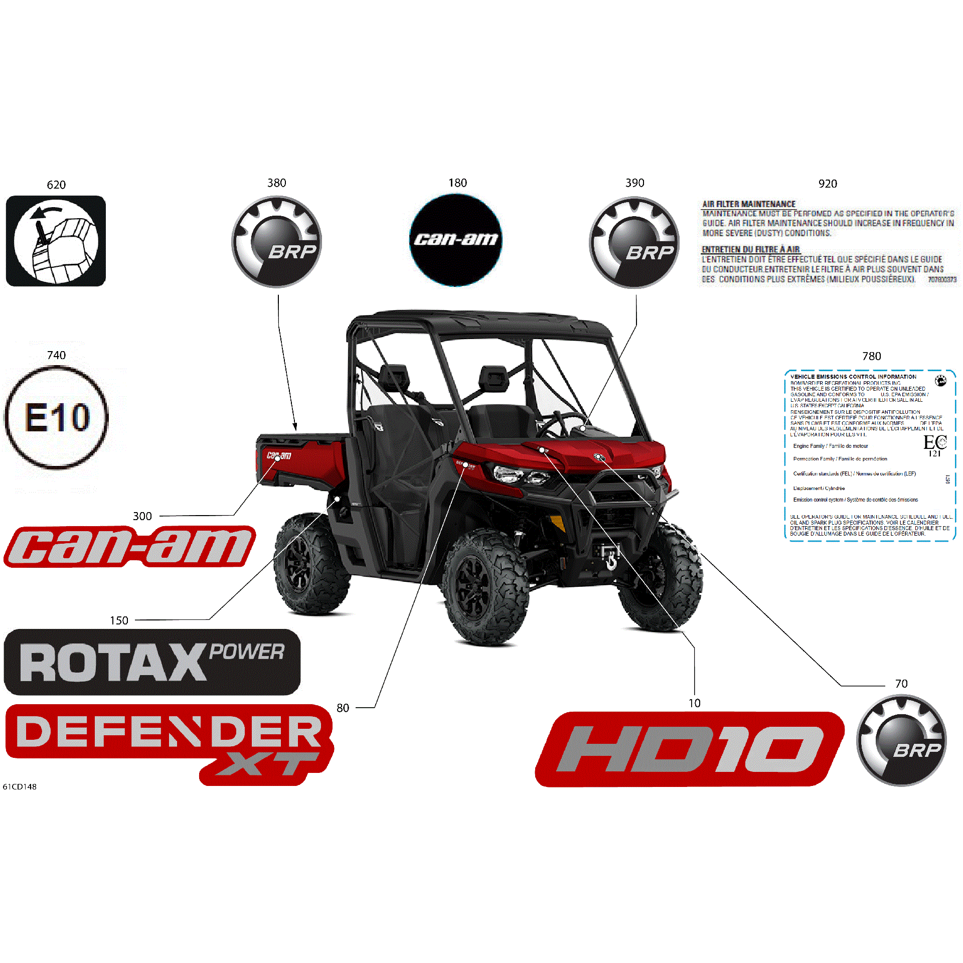 An Image of a Genuine Can-Am Parts Schematic Diagram showing the schematic - BODY - DECALS
