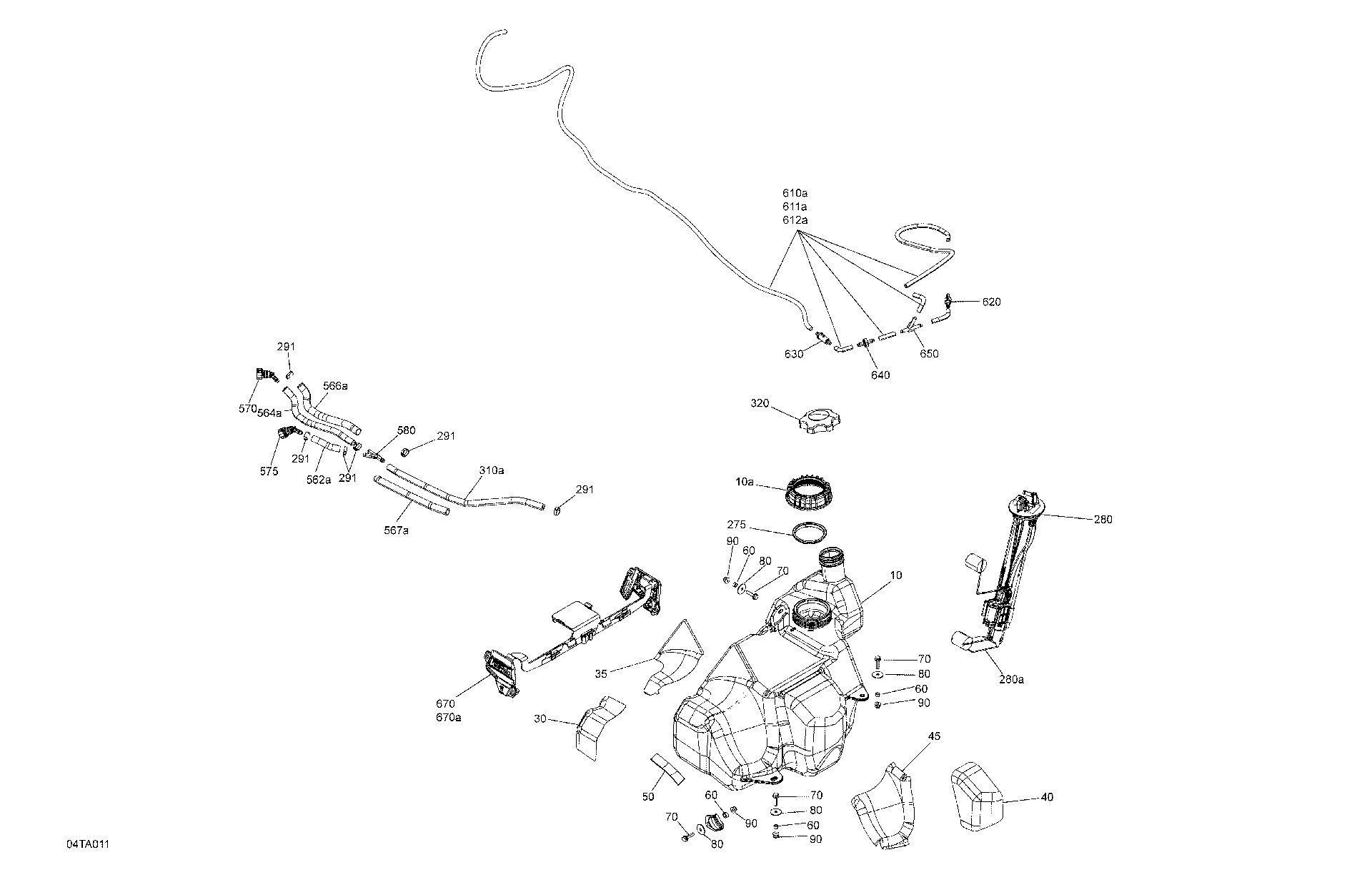 An Image of a Genuine Can-Am Parts Schematic Diagram showing the schematic - ENGINE - FUEL
