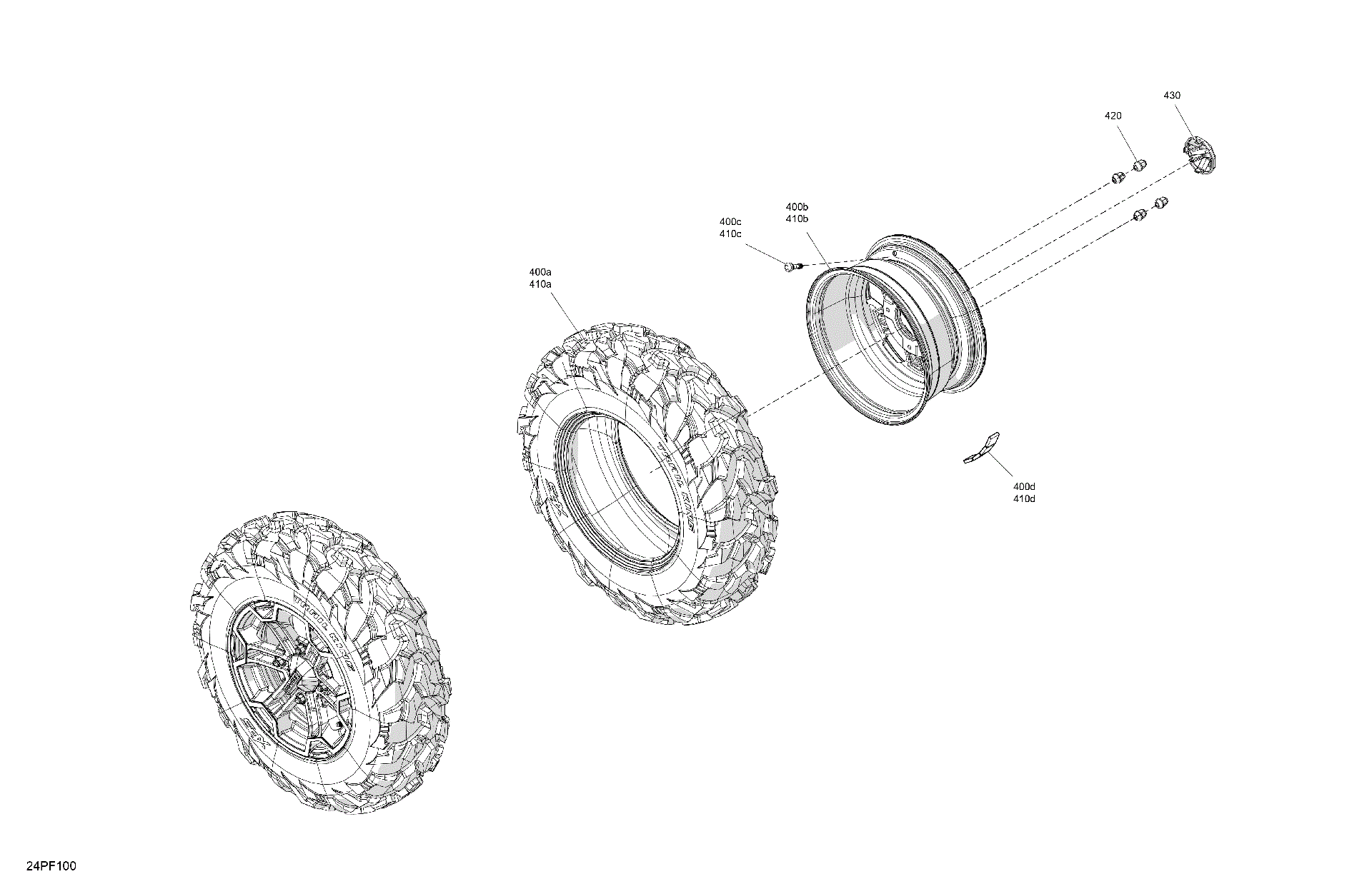 An Image of a Genuine Can-Am Parts Schematic Diagram showing the schematic - DRIVE - FRONT WHEELS