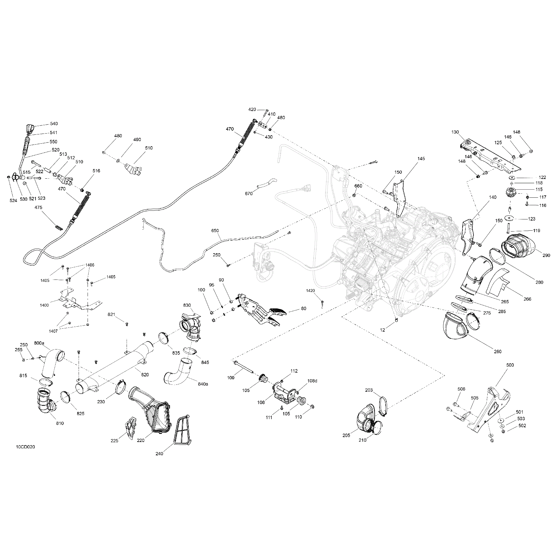 An Image of a Genuine Can-Am Parts Schematic Diagram showing the schematic - ENGINE - SYSTEM