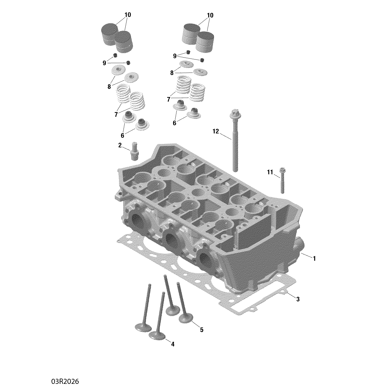 An Image of a Genuine Can-Am Parts Schematic Diagram showing the schematic - CYLINDER HEAD