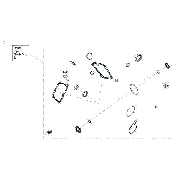 An Image of a Genuine CFMOTO Parts Schematic Diagram showing the schematic - ENGINE OIL SEAL & O-RING SET - 2016 CFMOTO ZFORCE 800 EX