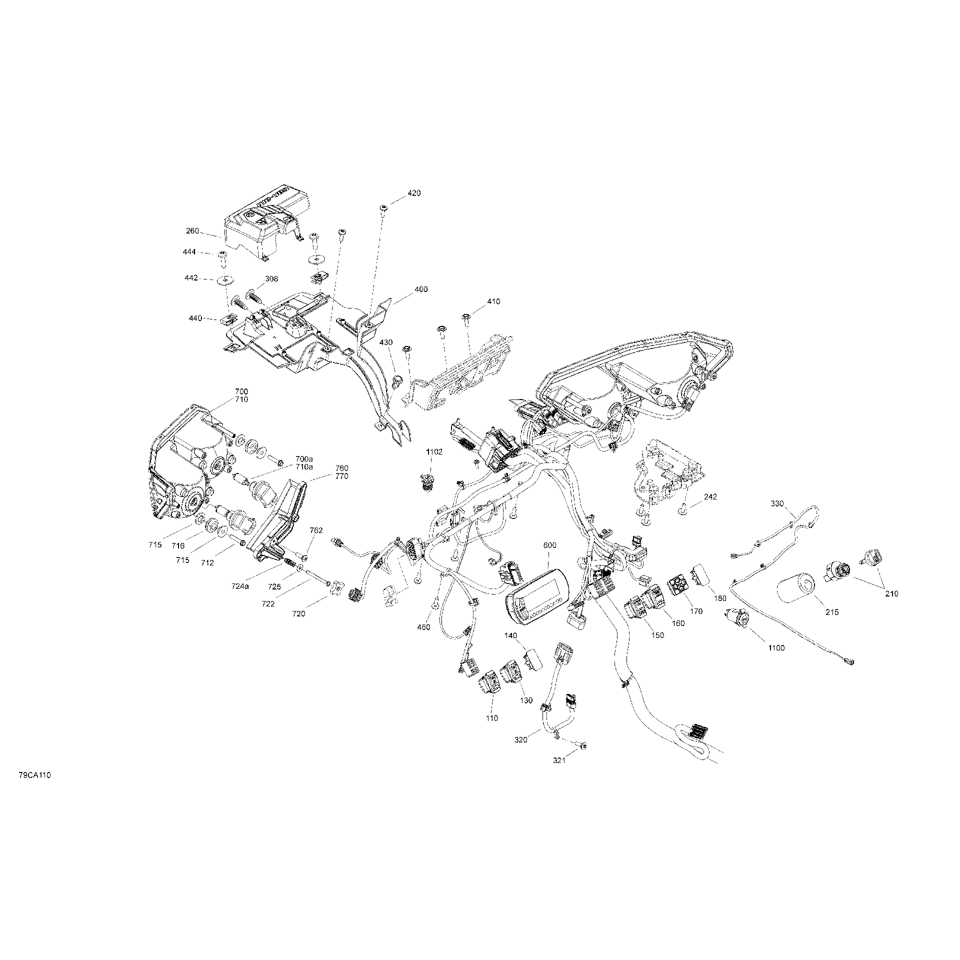An Image of a Genuine Can-Am Parts Schematic Diagram showing the schematic - ELECTRIC - FRONT SYSTEM - XT