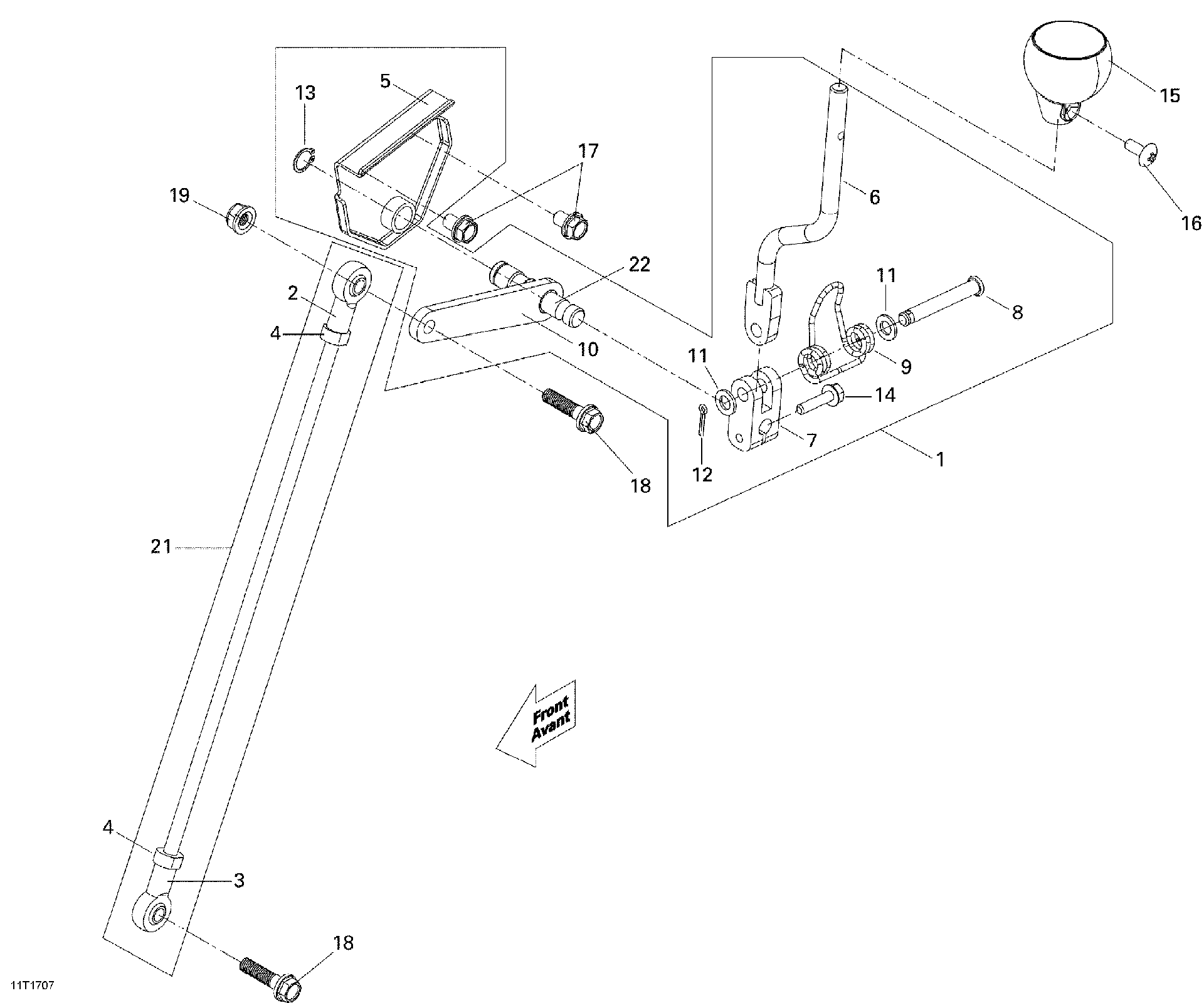 An Image of a Genuine Can-Am Parts Schematic Diagram showing the schematic - GEAR SHIFT