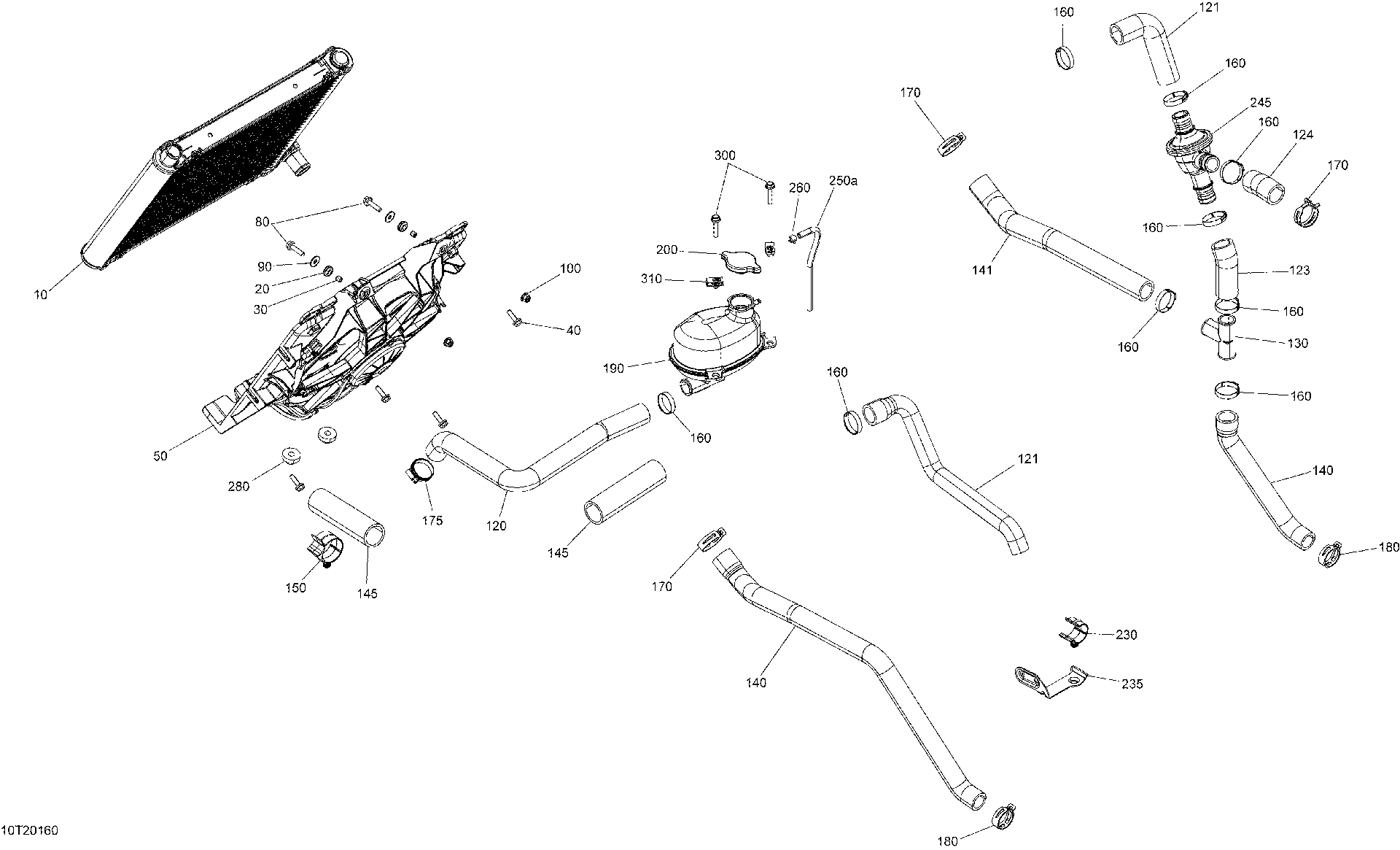 An Image of a Genuine Can-Am Parts Schematic Diagram showing the schematic - COOLING - SYSTEM