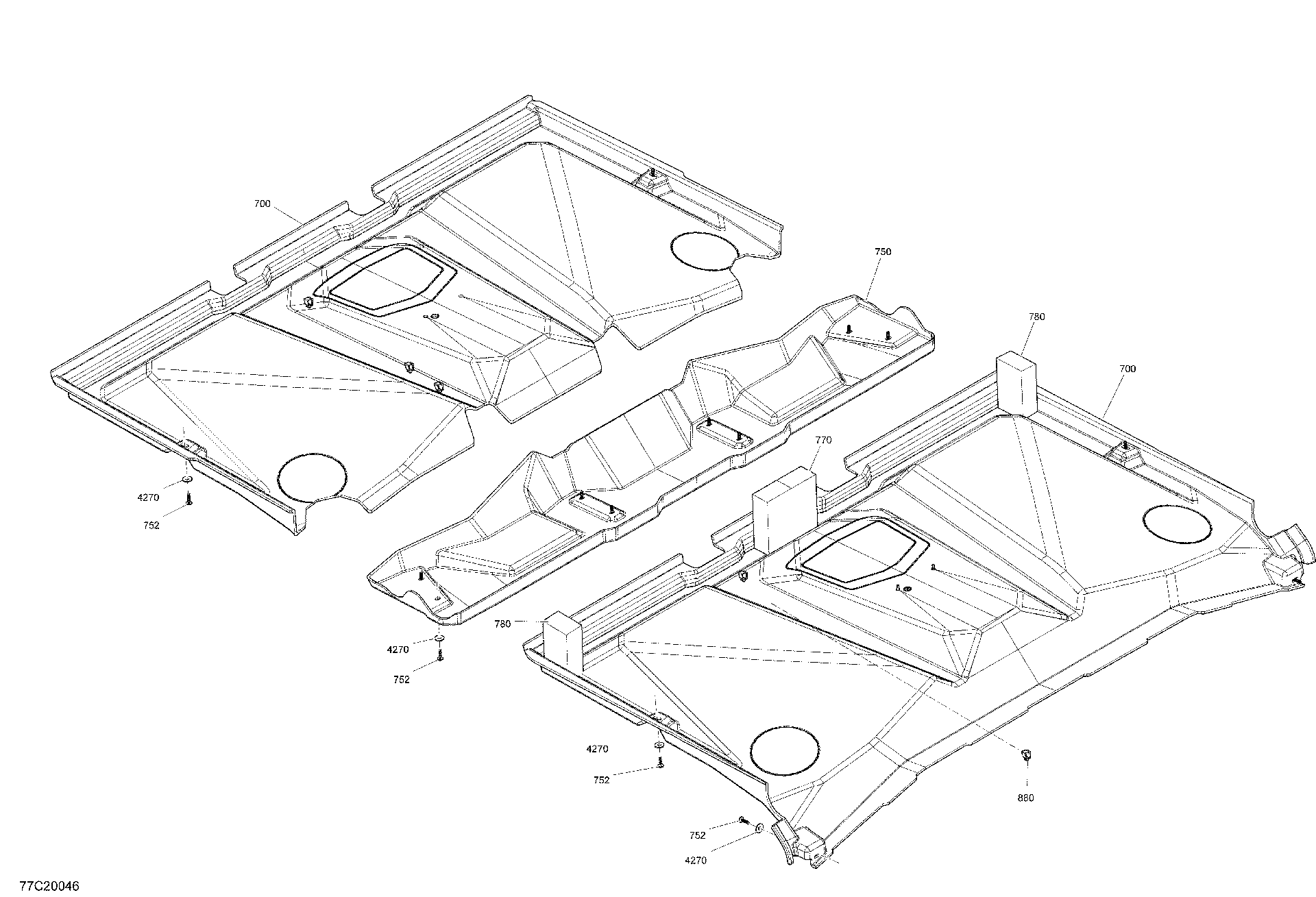 An Image of a Genuine Can-Am Parts Schematic Diagram showing the schematic - CAB - ROOF LINER - MAX