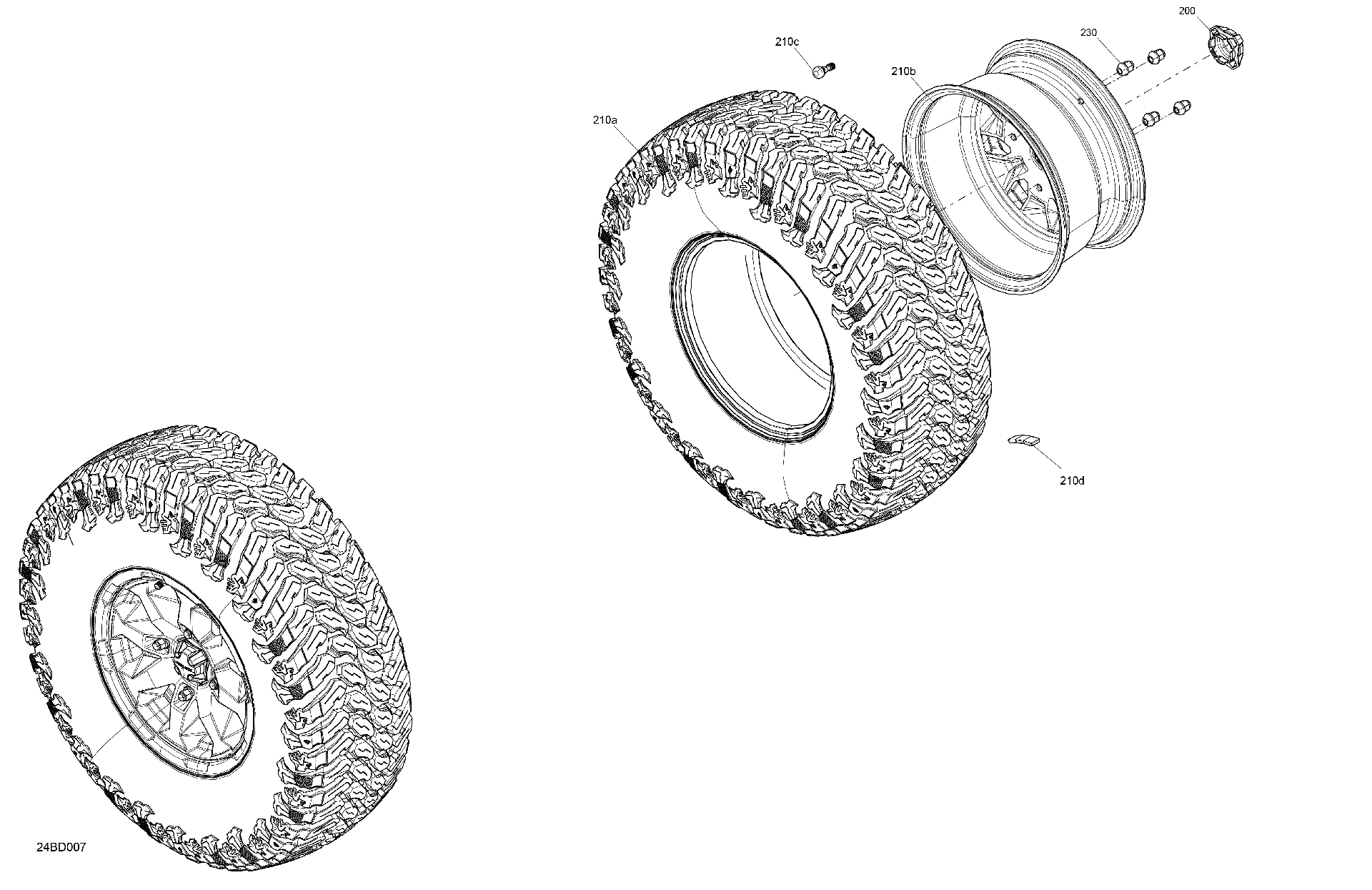 An Image of a Genuine Can-Am Parts Schematic Diagram showing the schematic - DRIVE - FRONT WHEELS