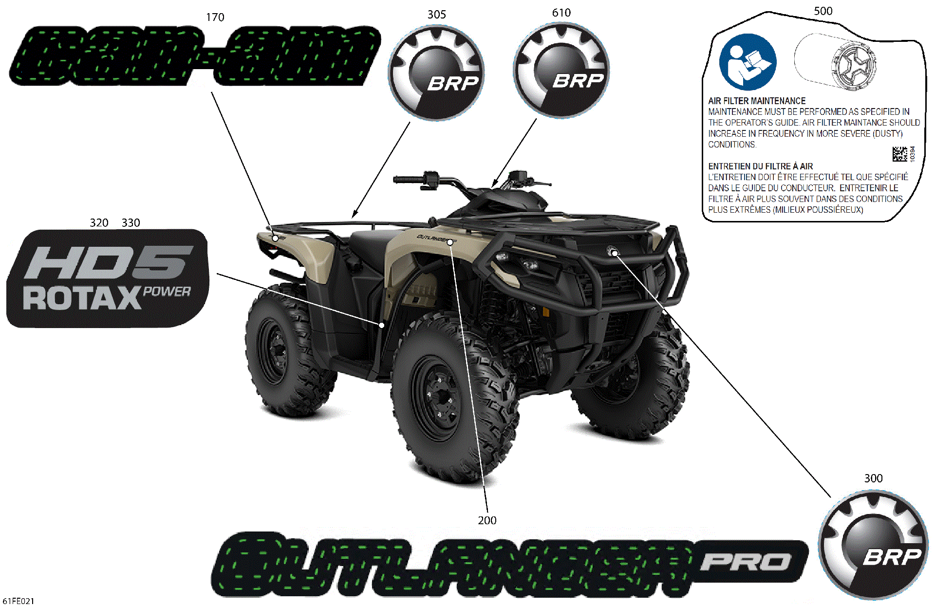 An Image of a Genuine Can-Am Parts Schematic Diagram showing the schematic - BODY - FEATURE DECALS