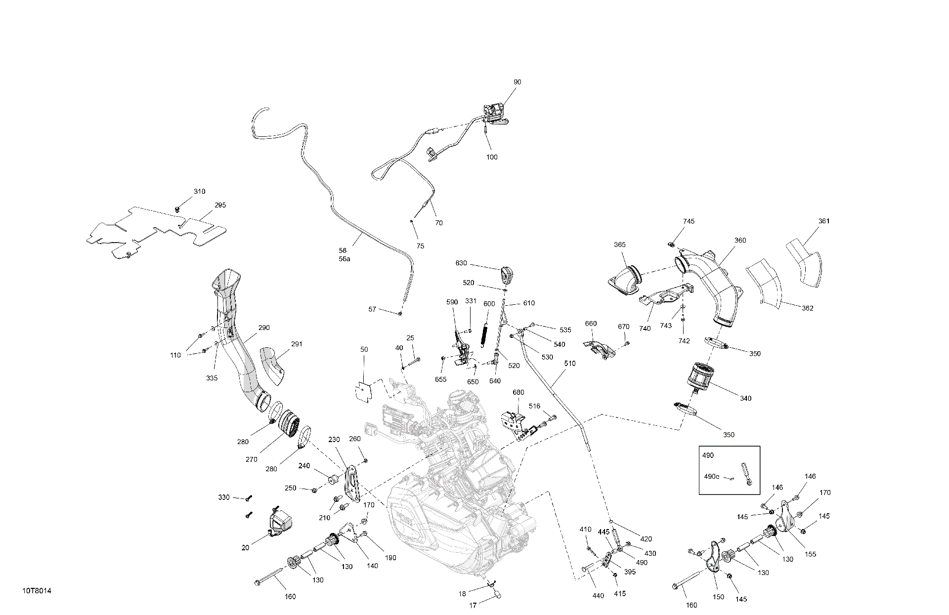 An Image of a Genuine Can-Am Parts Schematic Diagram showing the schematic - ENGINE - SYSTEM