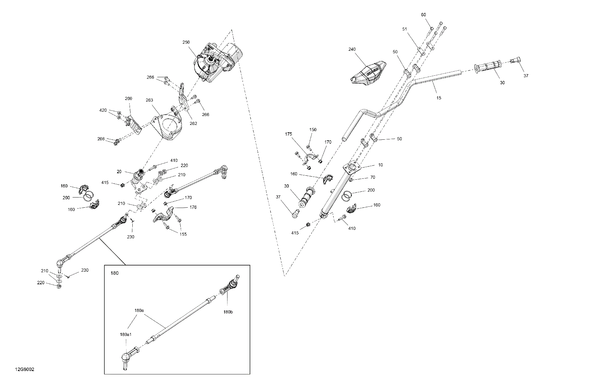 An Image of a Genuine Can-Am Parts Schematic Diagram showing the schematic - MECHANIC - STEERING