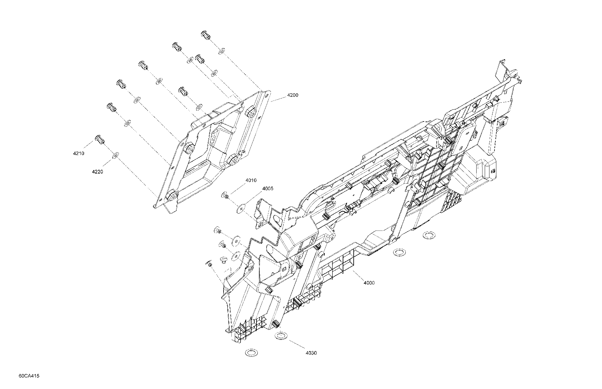 An Image of a Genuine Can-Am Parts Schematic Diagram showing the schematic - BODY - CAB INTERIOR - BACK WALL