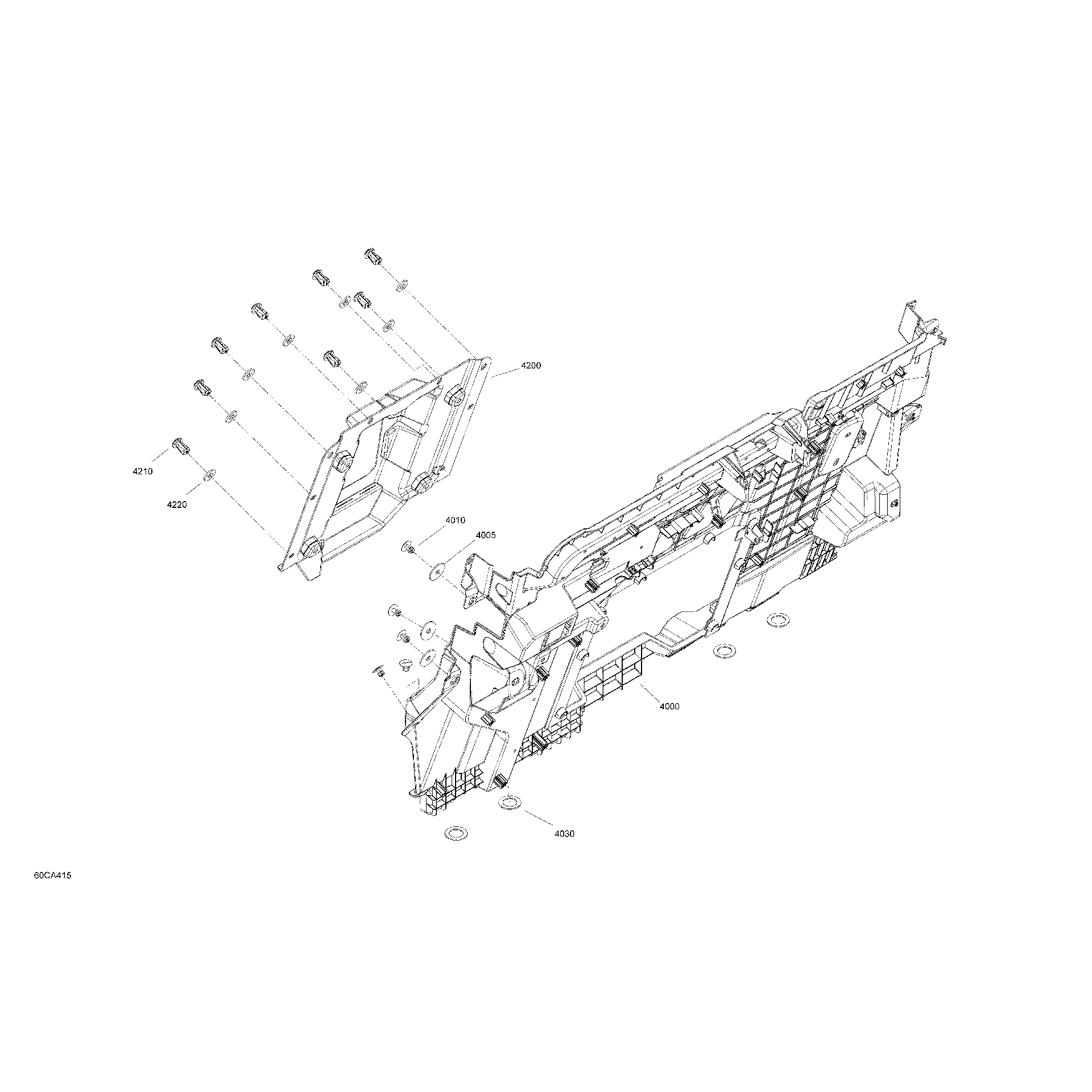An Image of a Genuine Can-Am Parts Schematic Diagram showing the schematic - BODY - CAB INTERIOR - BACK WALL