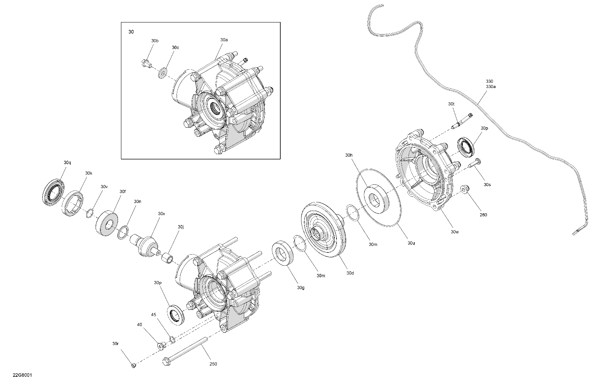 An Image of a Genuine Can-Am Parts Schematic Diagram showing the schematic - DRIVE - FINAL DRIVE UNIT