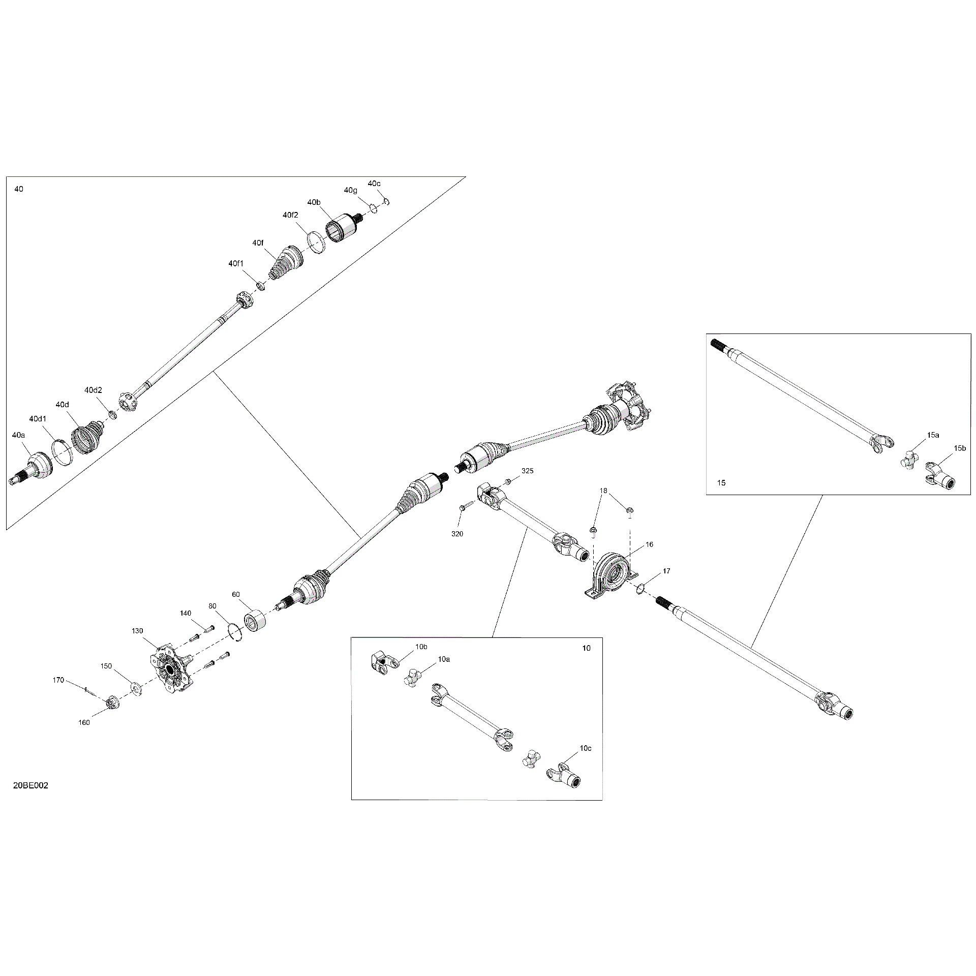 An Image of a Genuine Can-Am Parts Schematic Diagram showing the schematic - DRIVE - FRONT - COMMON PARTS