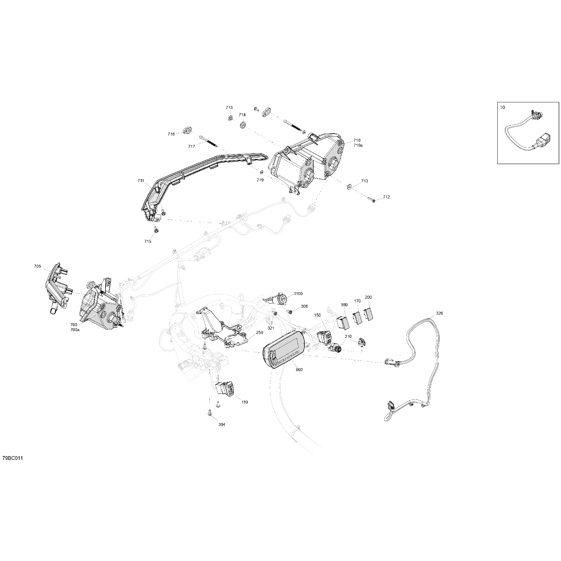 An Image of a Genuine Can-Am Parts Schematic Diagram showing the schematic - ELECTRIC - FRONT SECTION