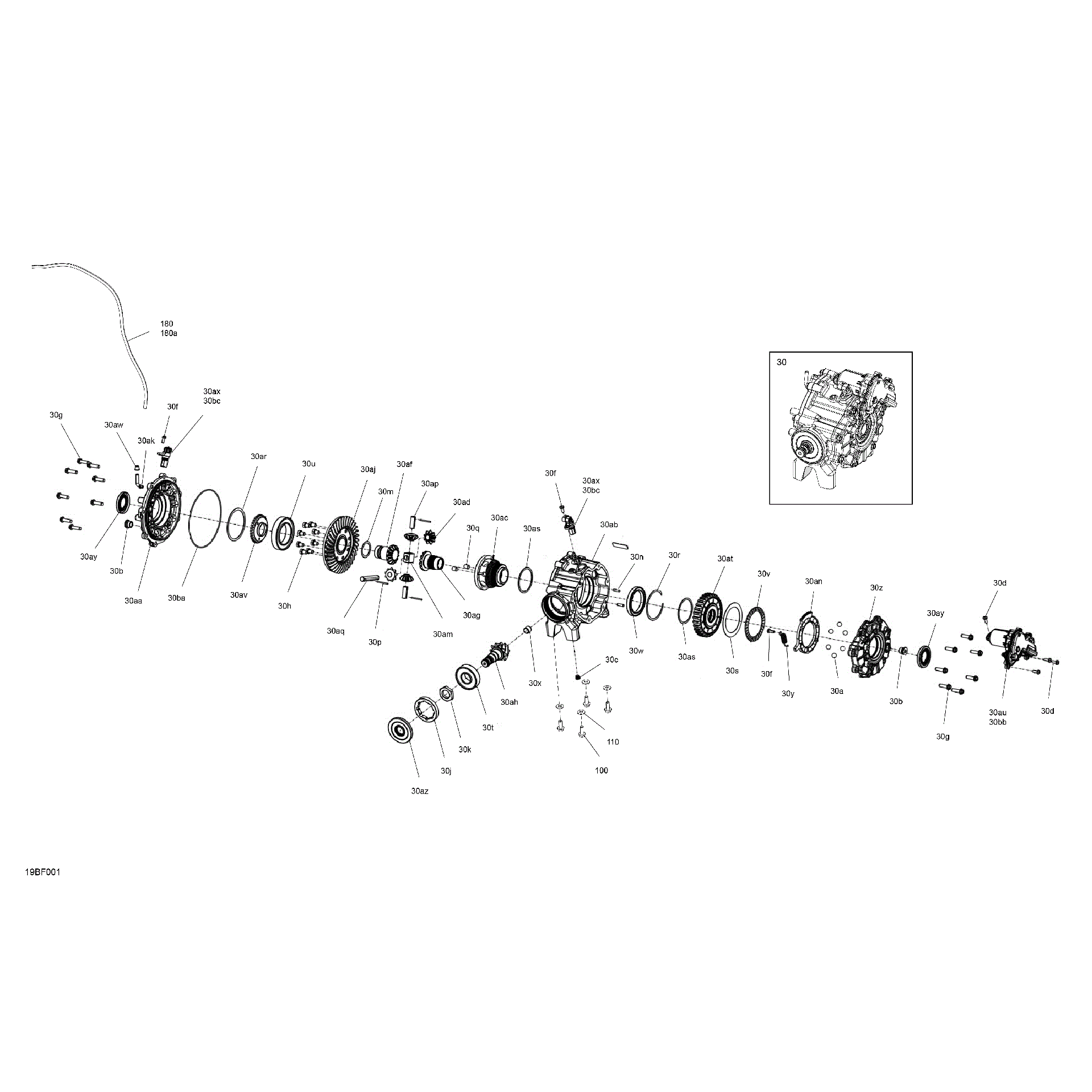 An Image of a Genuine Can-Am Parts Schematic Diagram showing the schematic - DRIVE - FRONT - DIFFERENTIAL PARTS